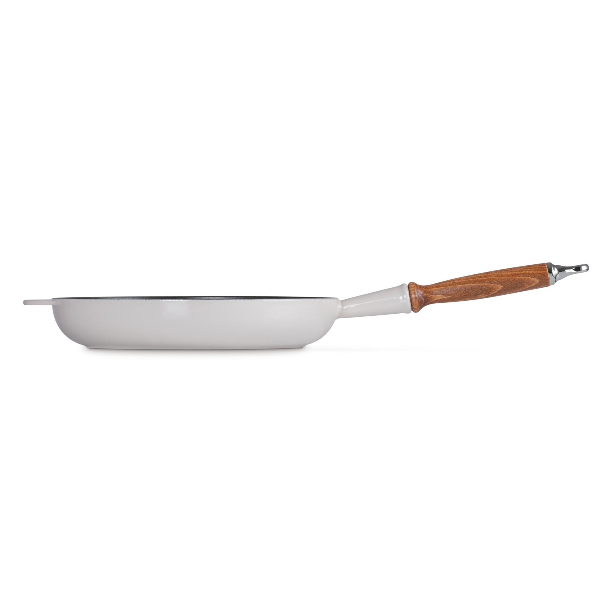 Sauté com cabo de madeira de ferro fundido Le Creuset Creme-3