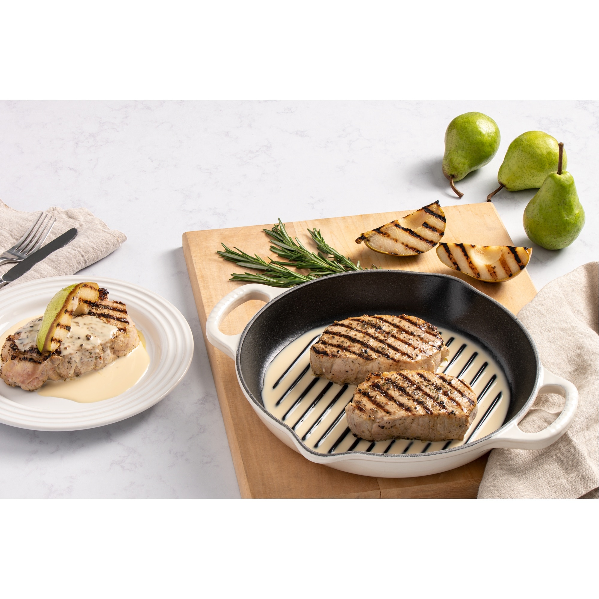 Grelhador redondo alta de ferro fundido Le Creuset Merengue-4