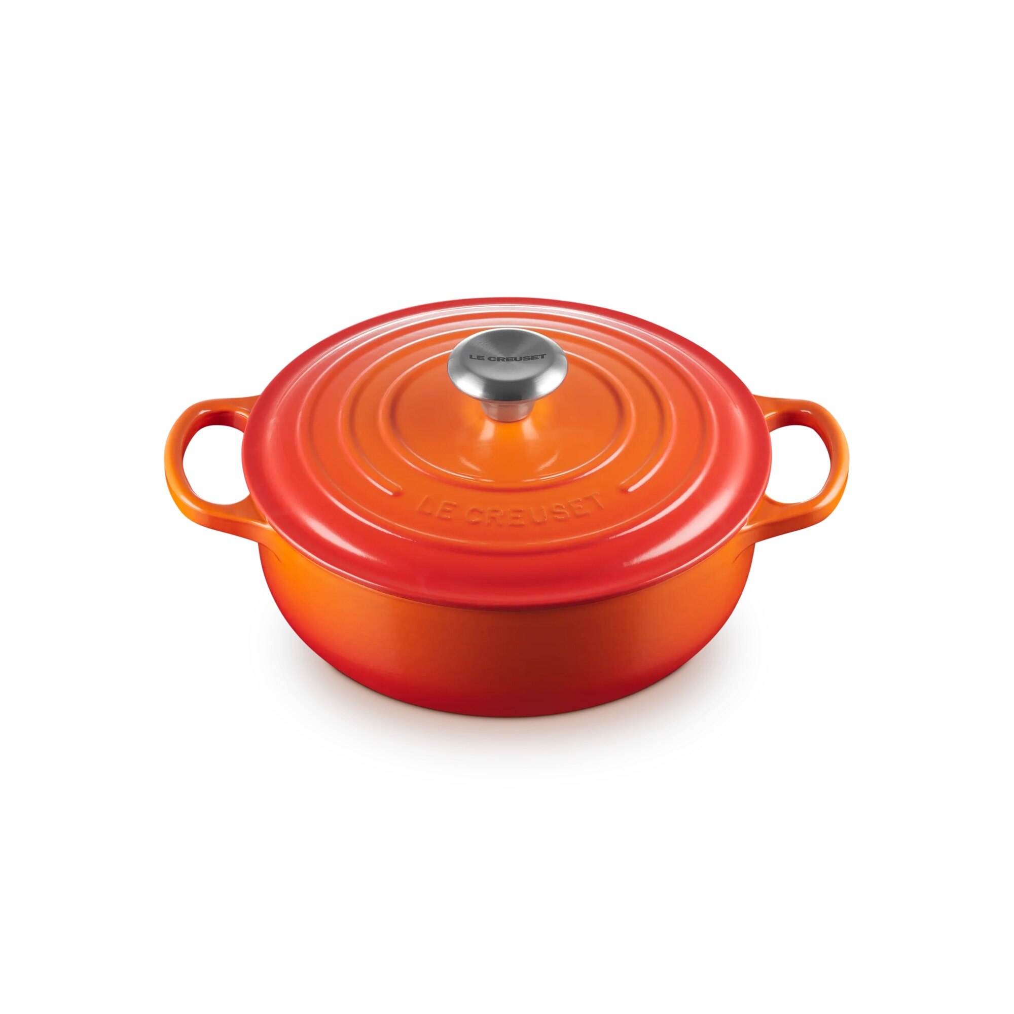 Cocotte redonda baixa de ferro fundido Le Creuset Vulcânico-2