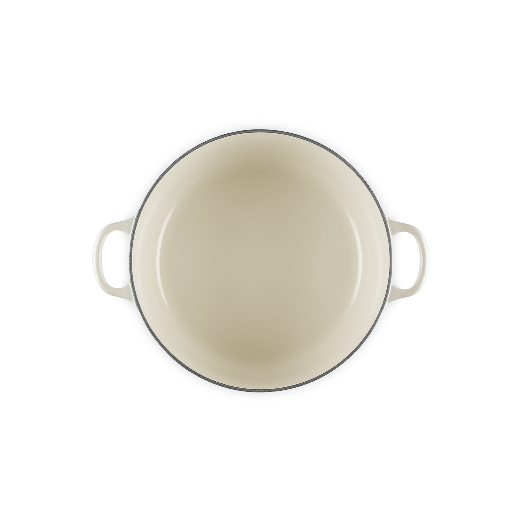 Cocotte redonda de ferro fundido Le Creuset Creme-4