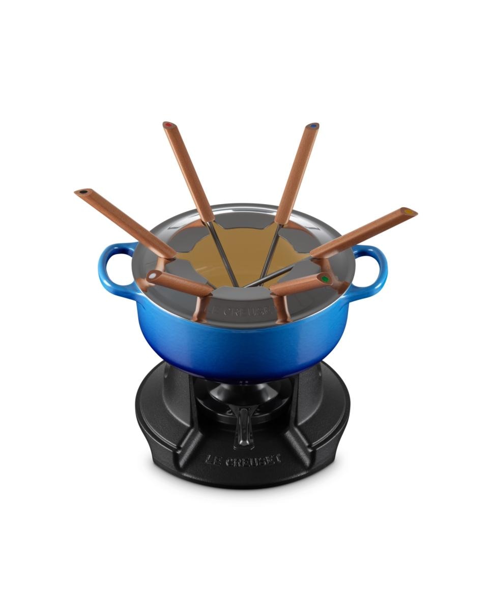 Conjunto de Fondue Ferro Fundido Le Creuset Azul-1