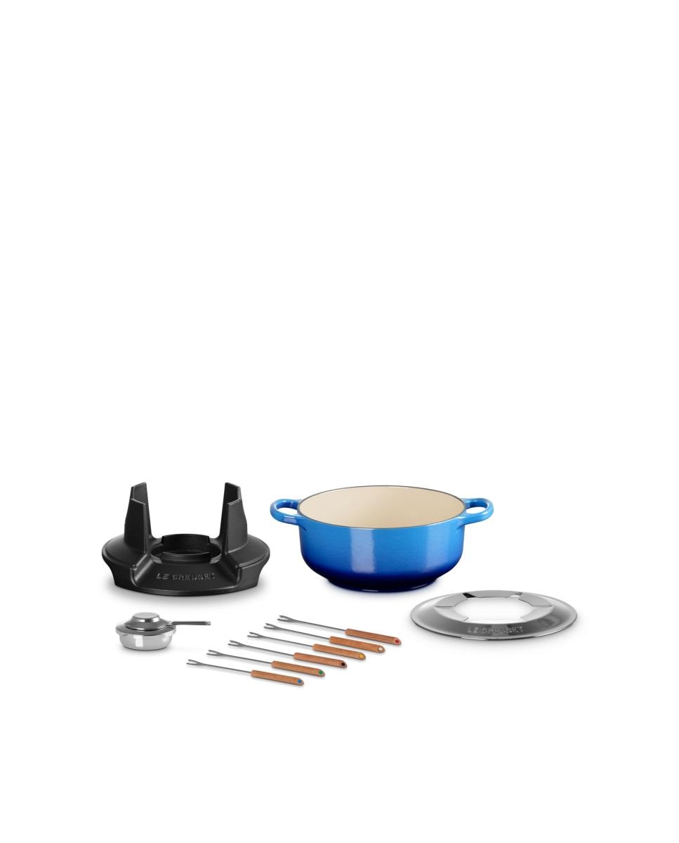 Conjunto de Fondue Ferro Fundido Le Creuset Azul-4