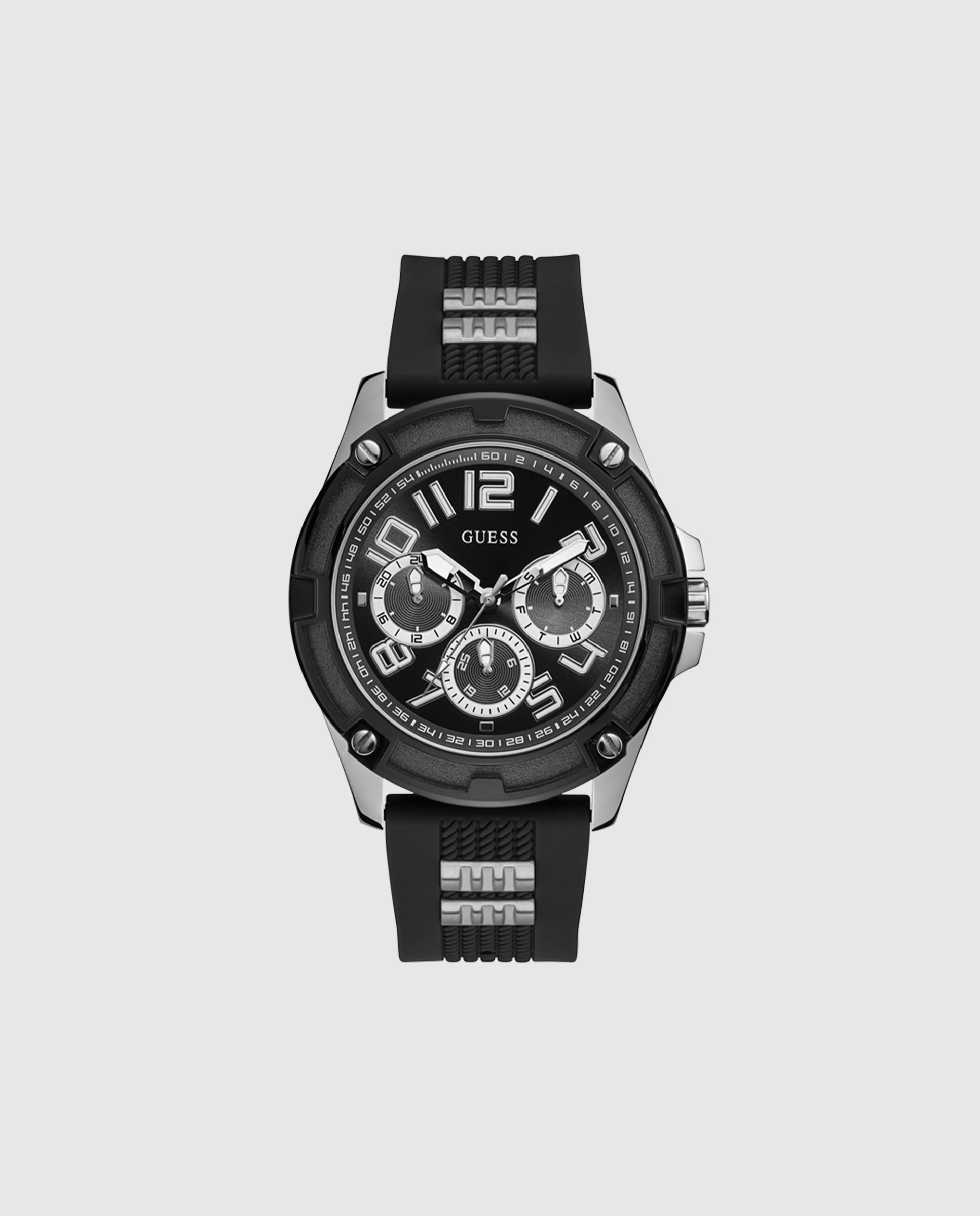 Relógio Delta Gw0051g1 de Silicone e Bracelete em Preto Preto-1