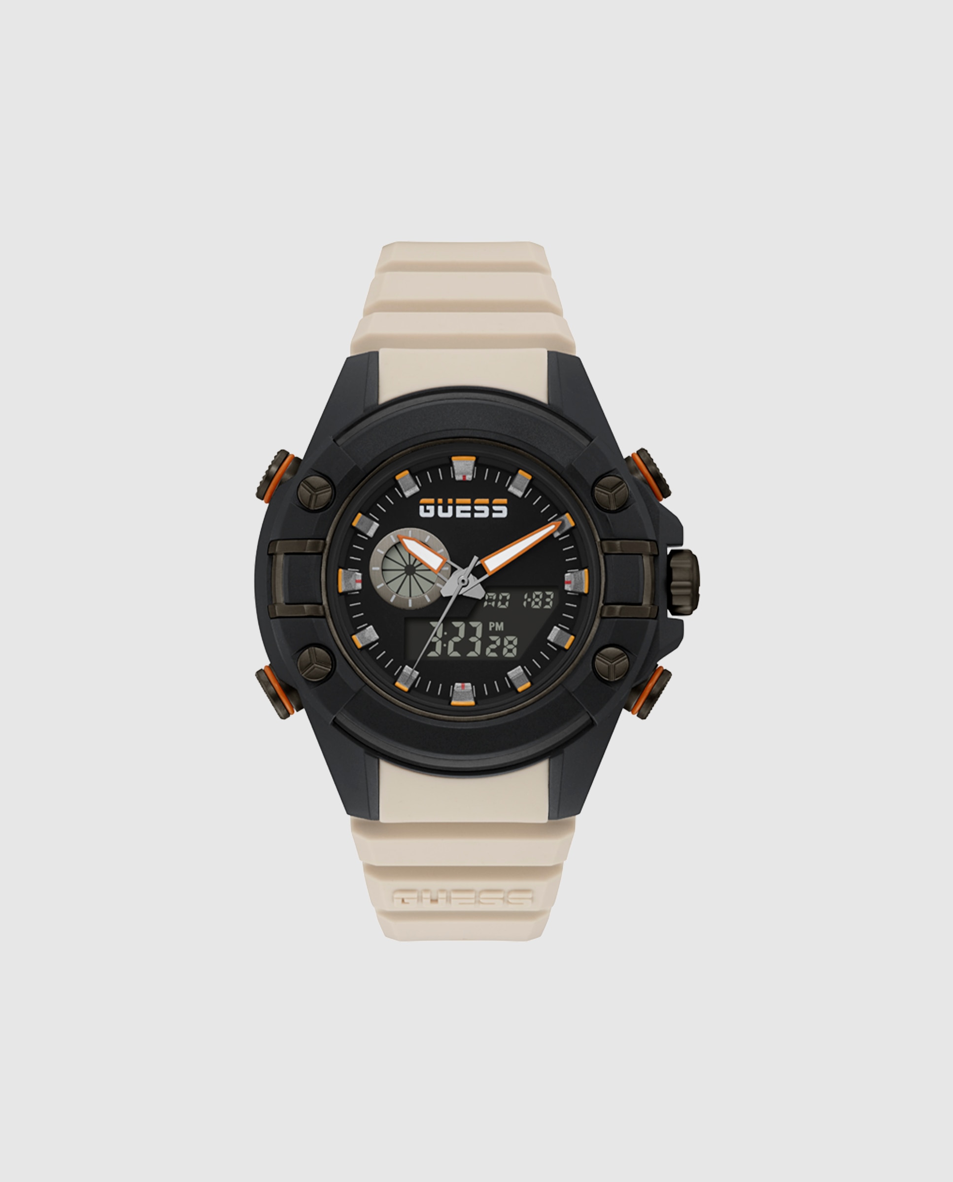 Relógio G Force Gw0269g1 de Silicone e Bracelete Bege Castanho-1