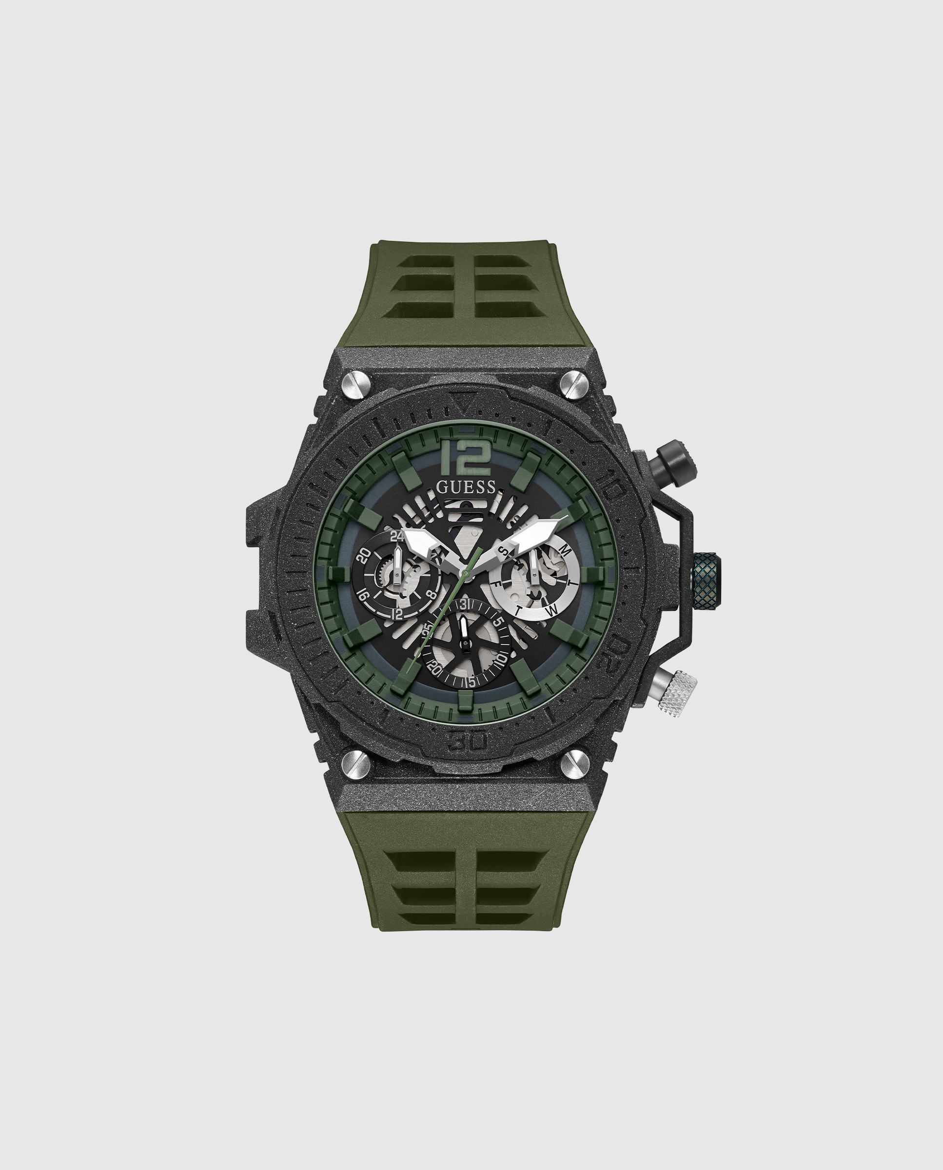 Relógio Exposure Gw0325g2 de Silicone e Correia Verde Verde-1