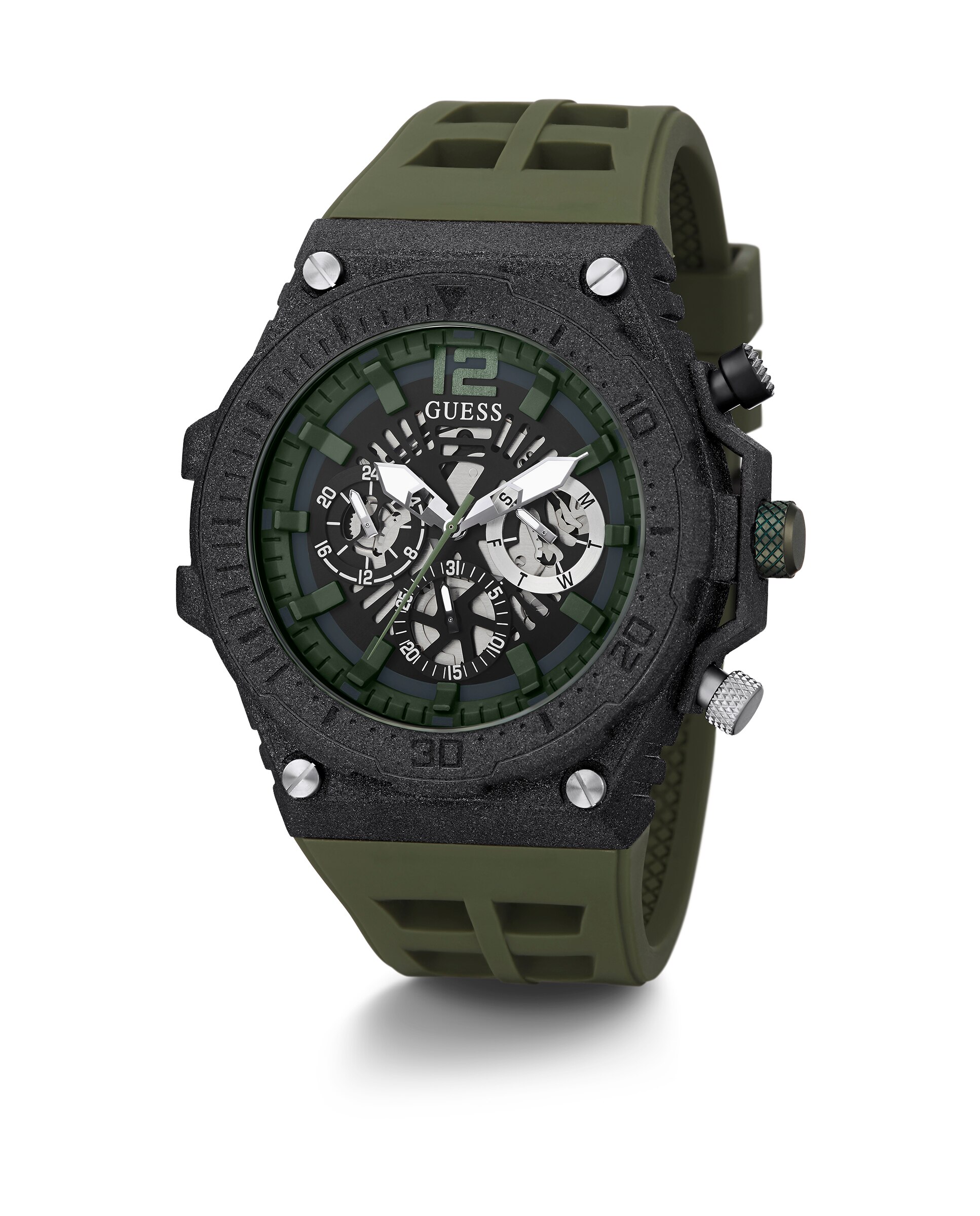 Relógio Exposure Gw0325g2 de Silicone e Correia Verde Verde-5