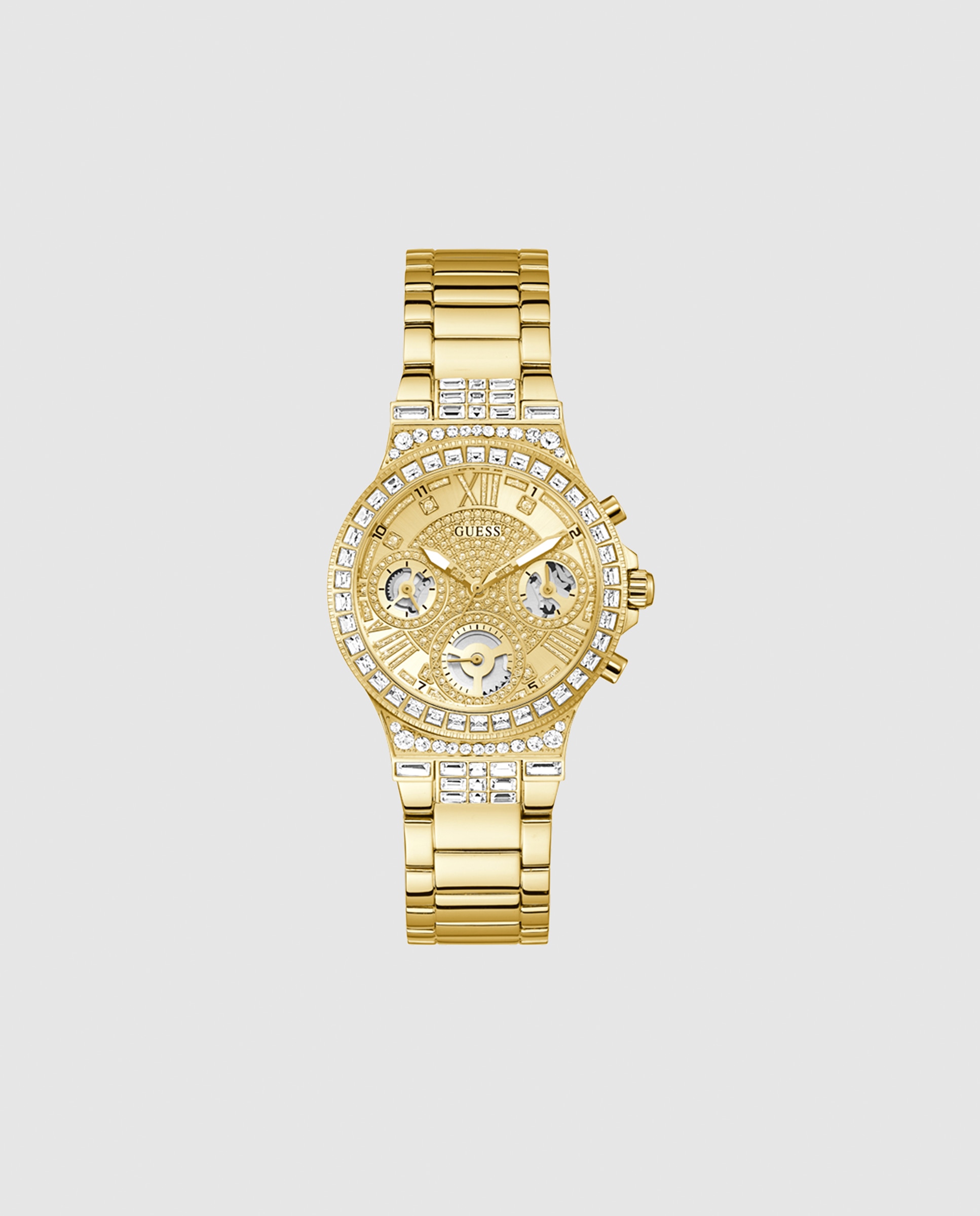 Relógio Moonlight Gw0320l2 de Silicone e Bracelete Dourada Ouro-1