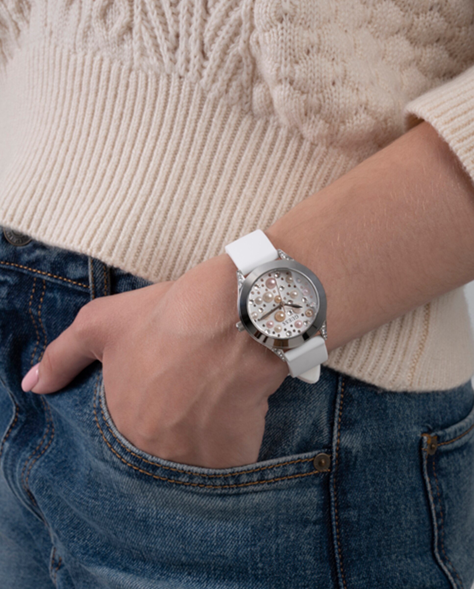 Relógio Pearl GW0381L1 de Silicone e Bracelete Branca Branco-6