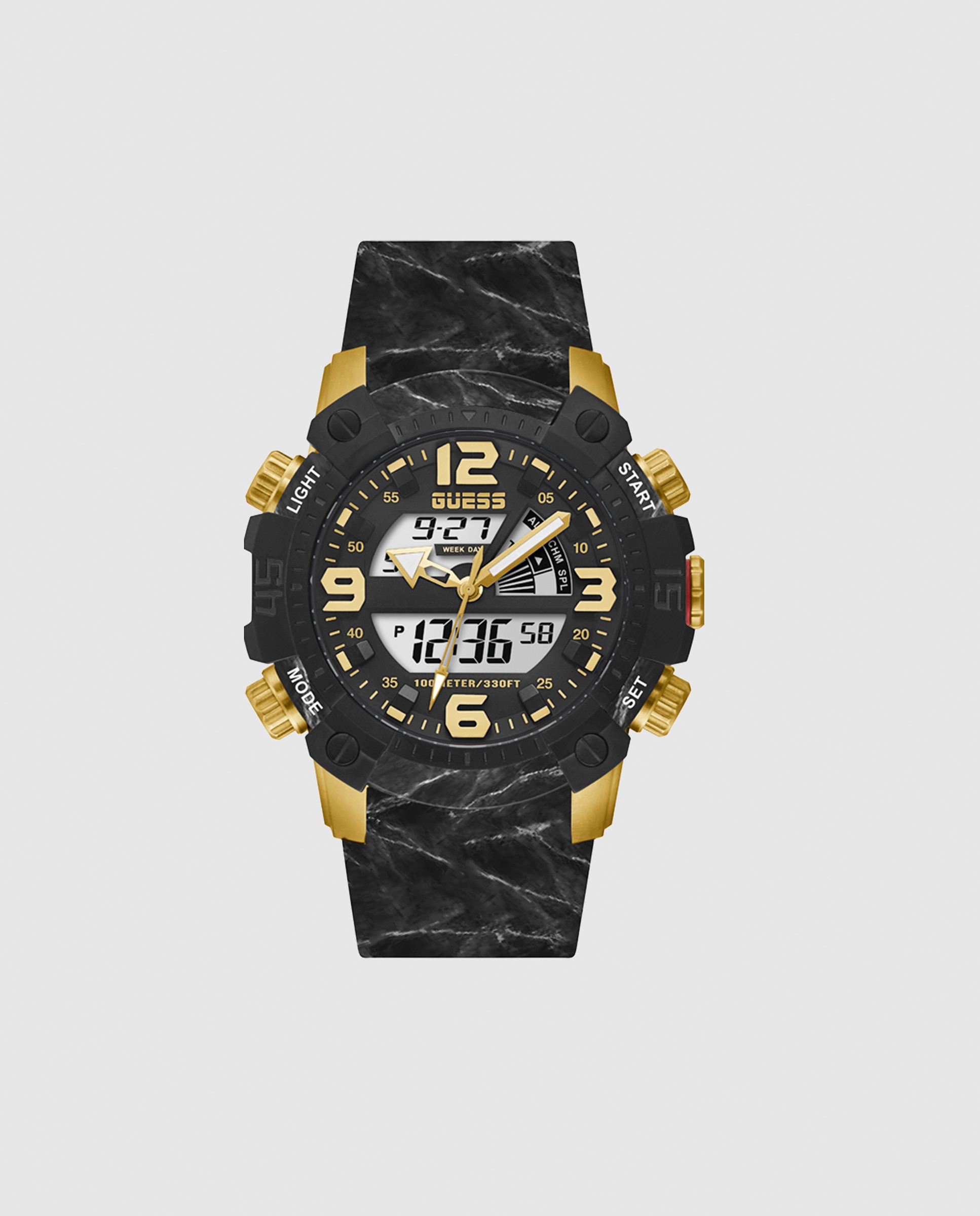 Relógio Slate Gw0421g2 de Silicone e Correia em Preto Preto-1