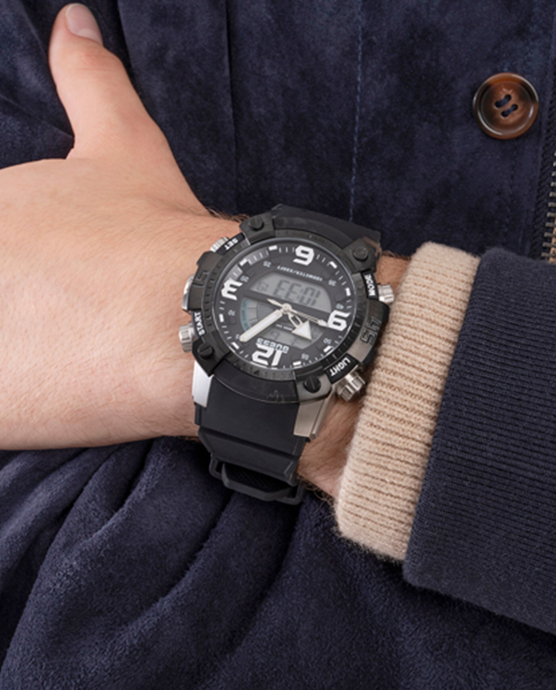 Relógio Slate Gw0421g1 de Silicone e Bracelete em Preto Preto-6