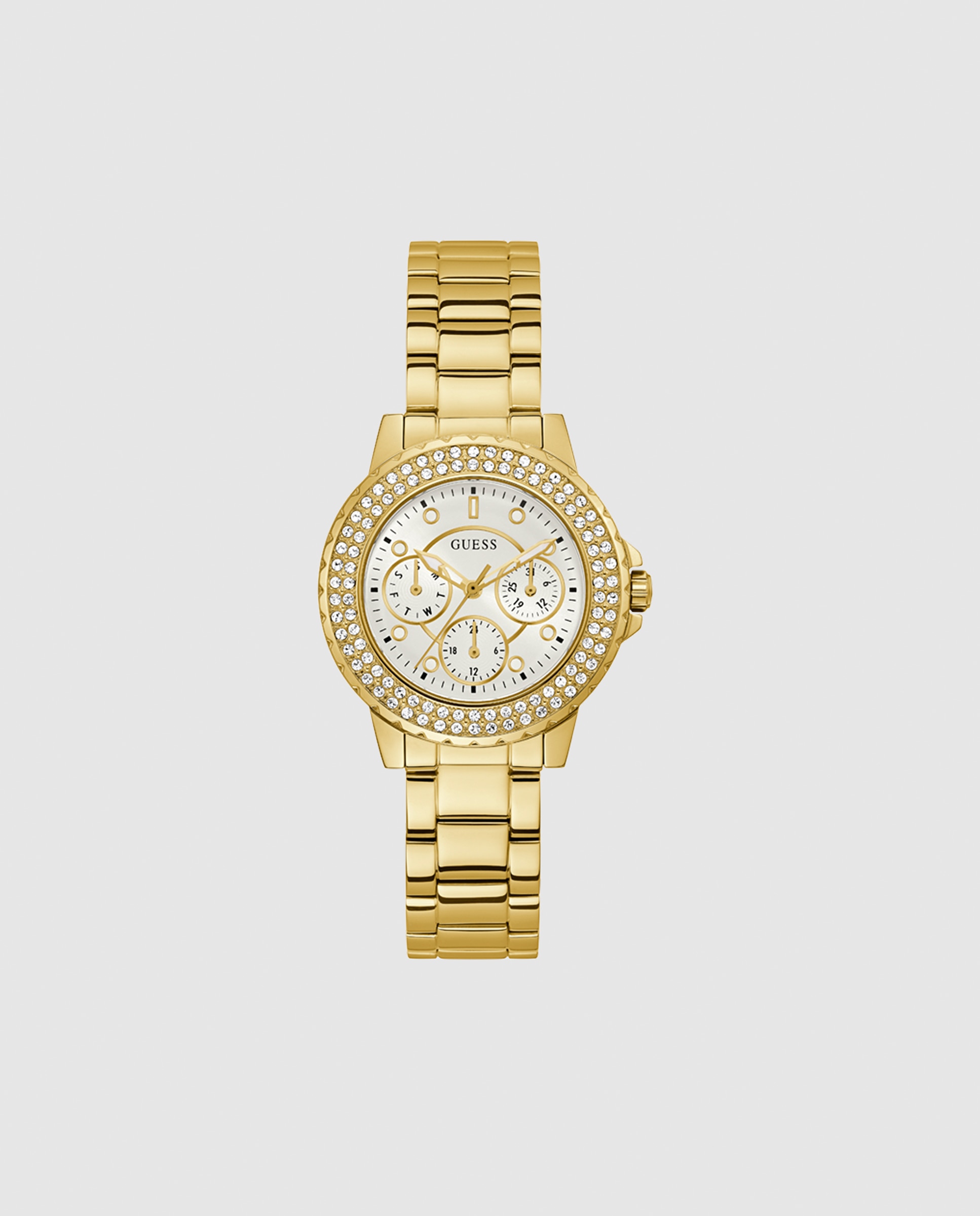 Relógio de Mulher Crown Jewel Gw0410l2 de Aço e Bracelete Dourada Ouro-1