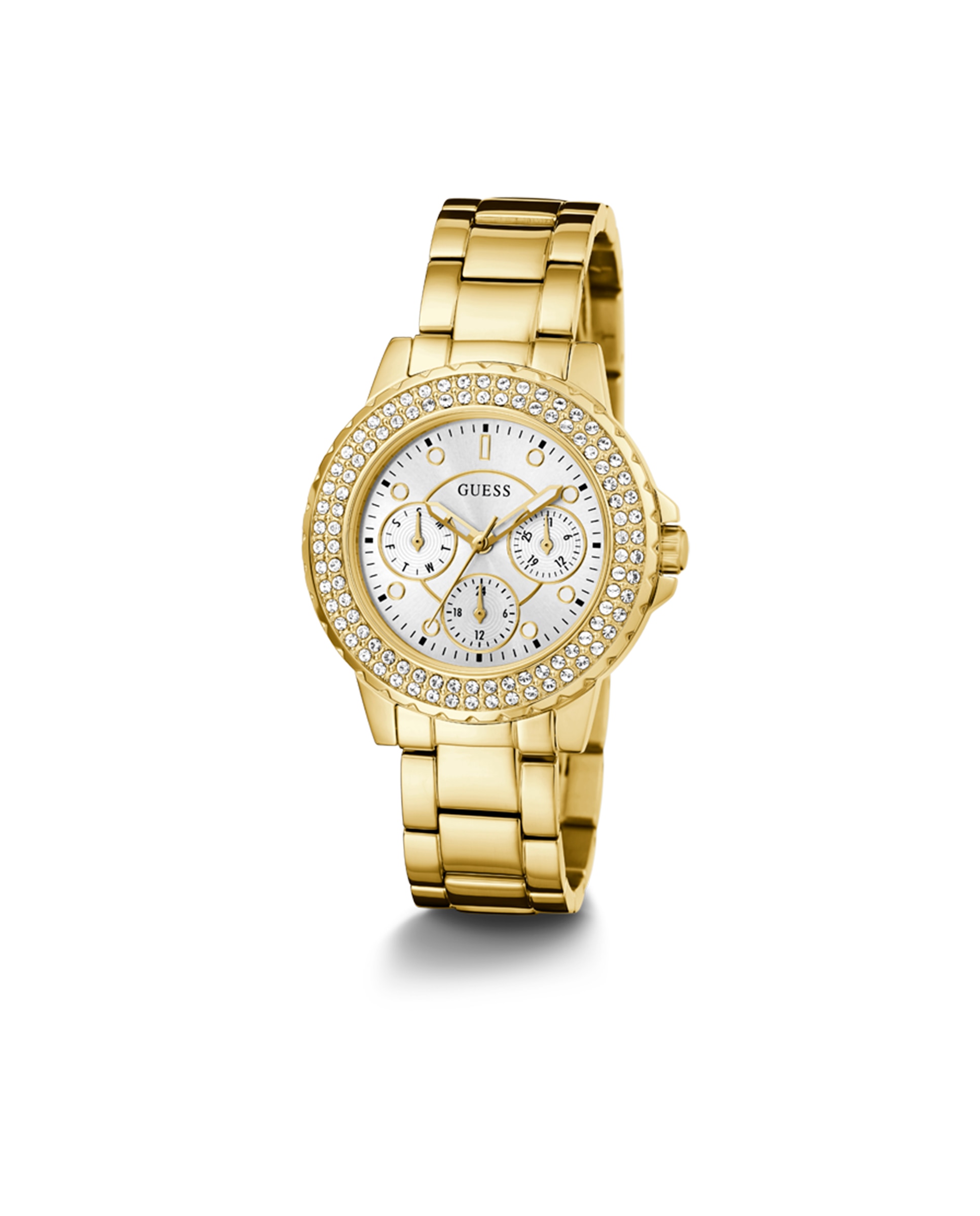 Relógio de Mulher Crown Jewel Gw0410l2 de Aço e Bracelete Dourada Ouro-5