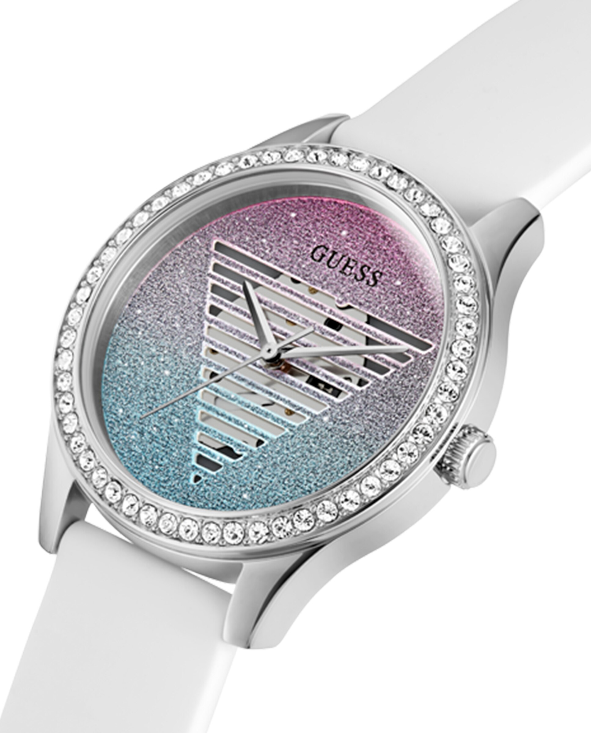 Relógio de Senhora Lady Idol Gw0530l5 de Silicona e Bracelete Branca Branco-4