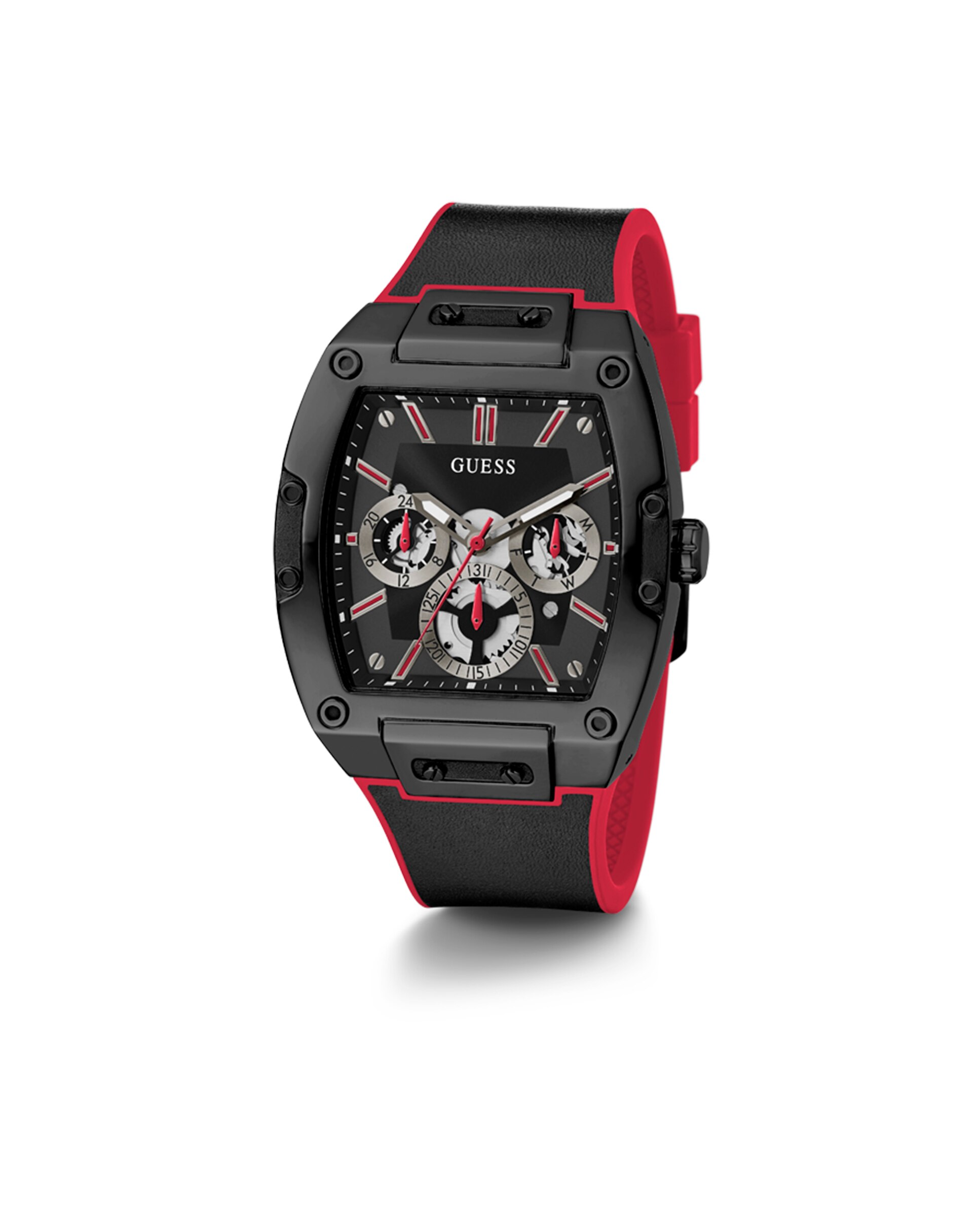 Relógio Phoenix Gw0202g7 de Pele e Correia Vermelha Preto-5