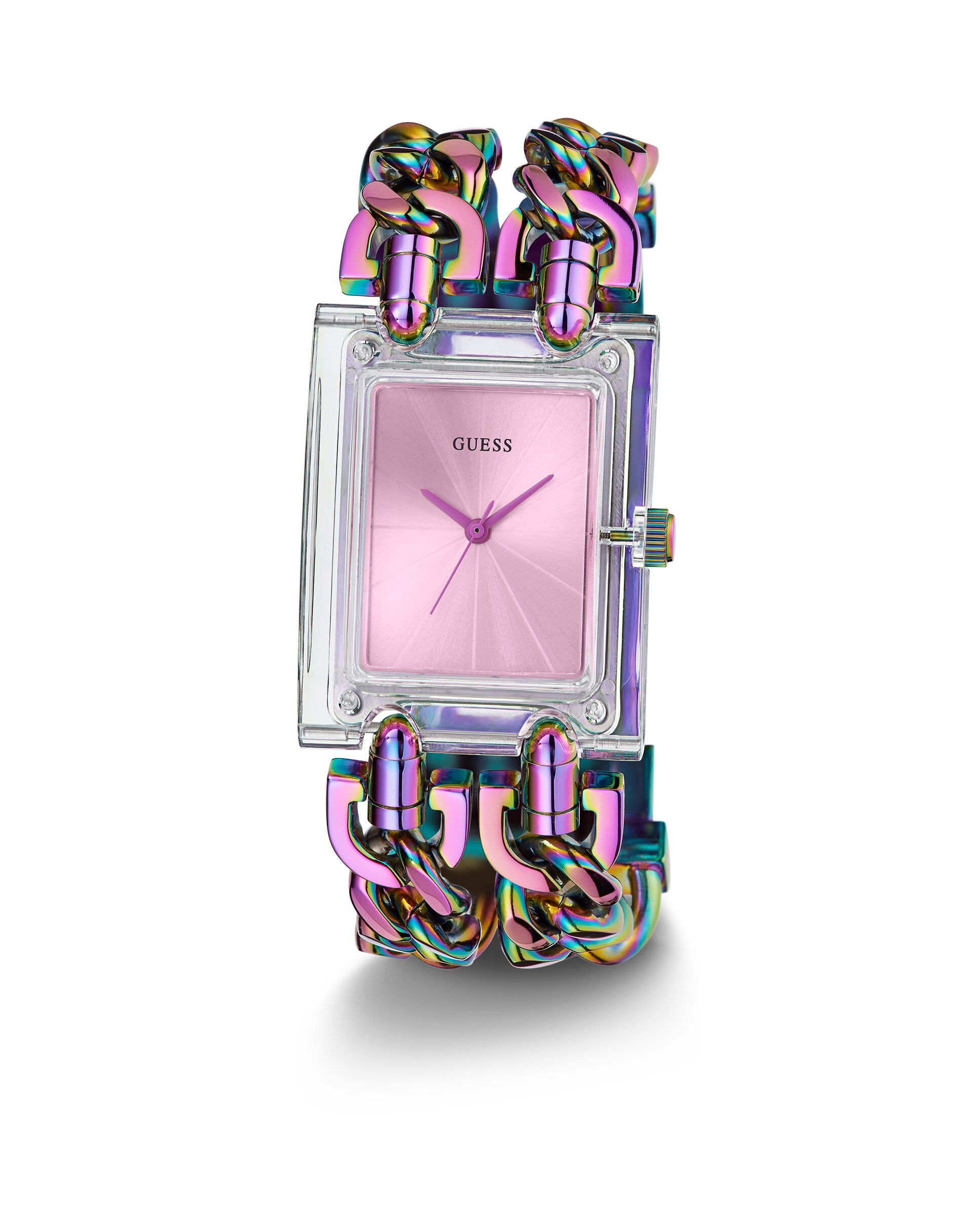 Relógio Mod Heavy Metal Gw0669l2 de Aço e Bracelete Iridescente Roxo-5
