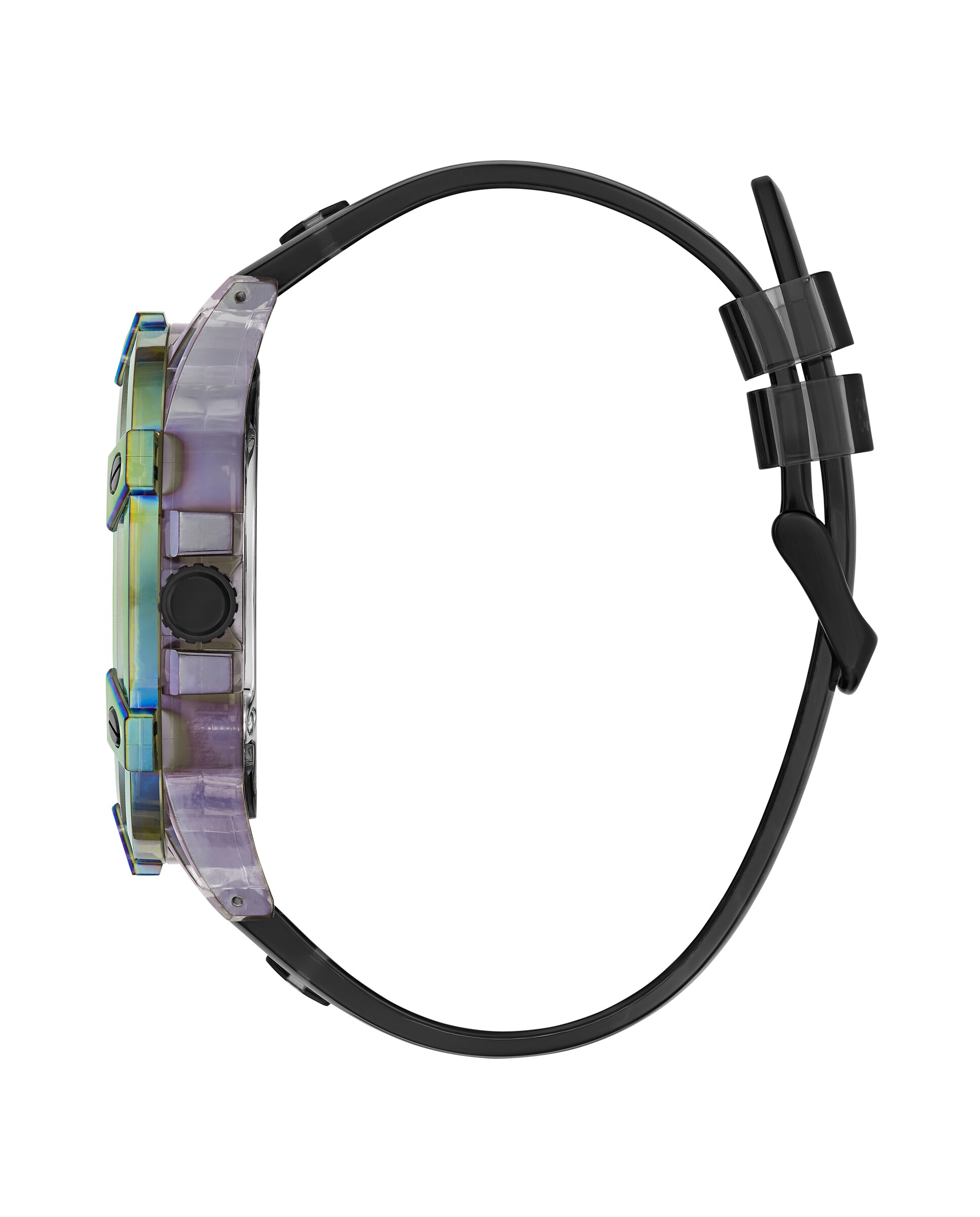 Relógio King Gw0806g5 de Poliuretano e Bracelete Transparente Preto-2