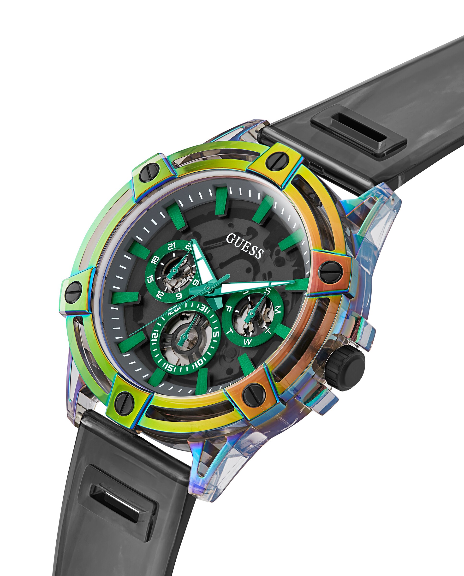 Relógio King Gw0806g5 de Poliuretano e Bracelete Transparente Preto-4