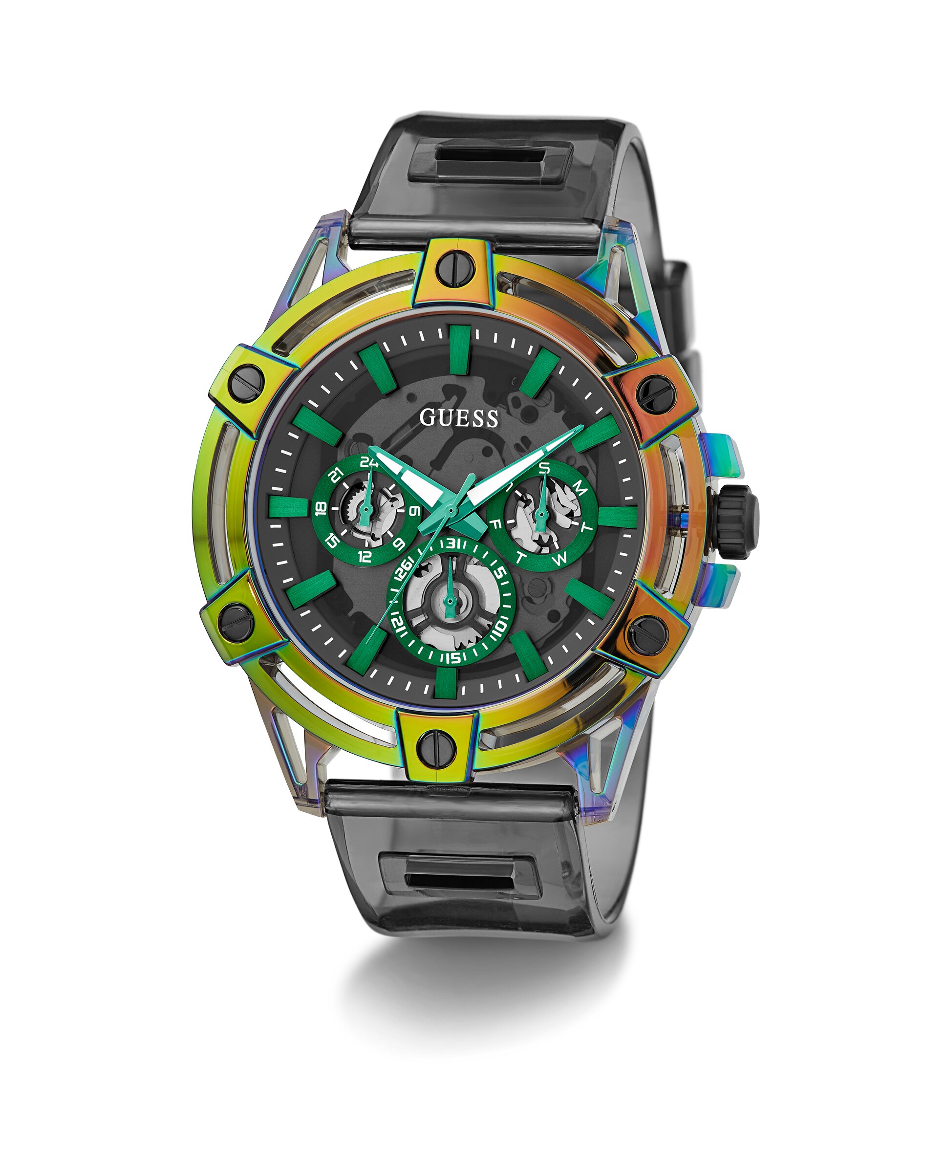 Relógio King Gw0806g5 de Poliuretano e Bracelete Transparente Preto-5