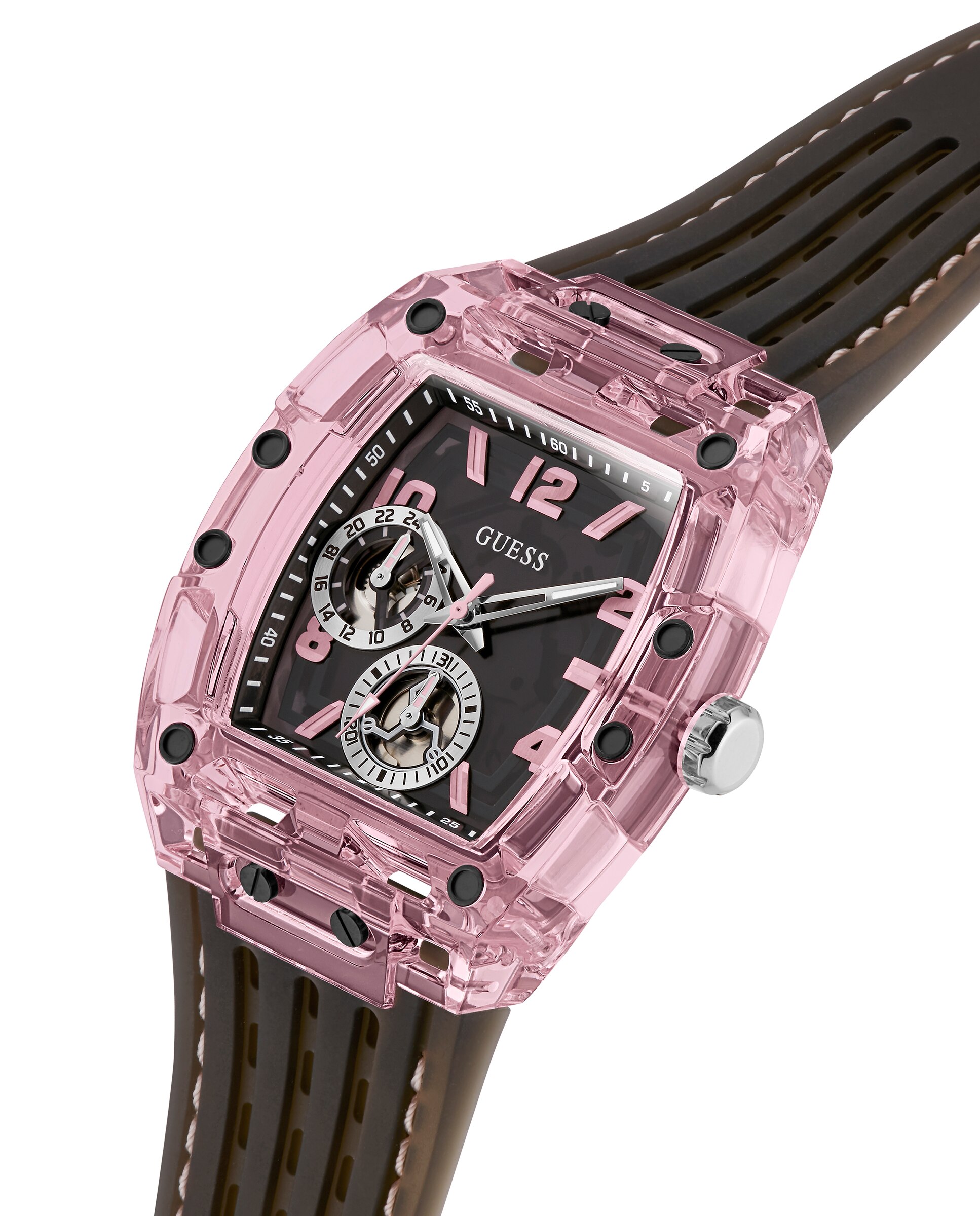 Relógio Sporting Pink Gw0032g3 de Silicone e Correia em Preto Preto-4