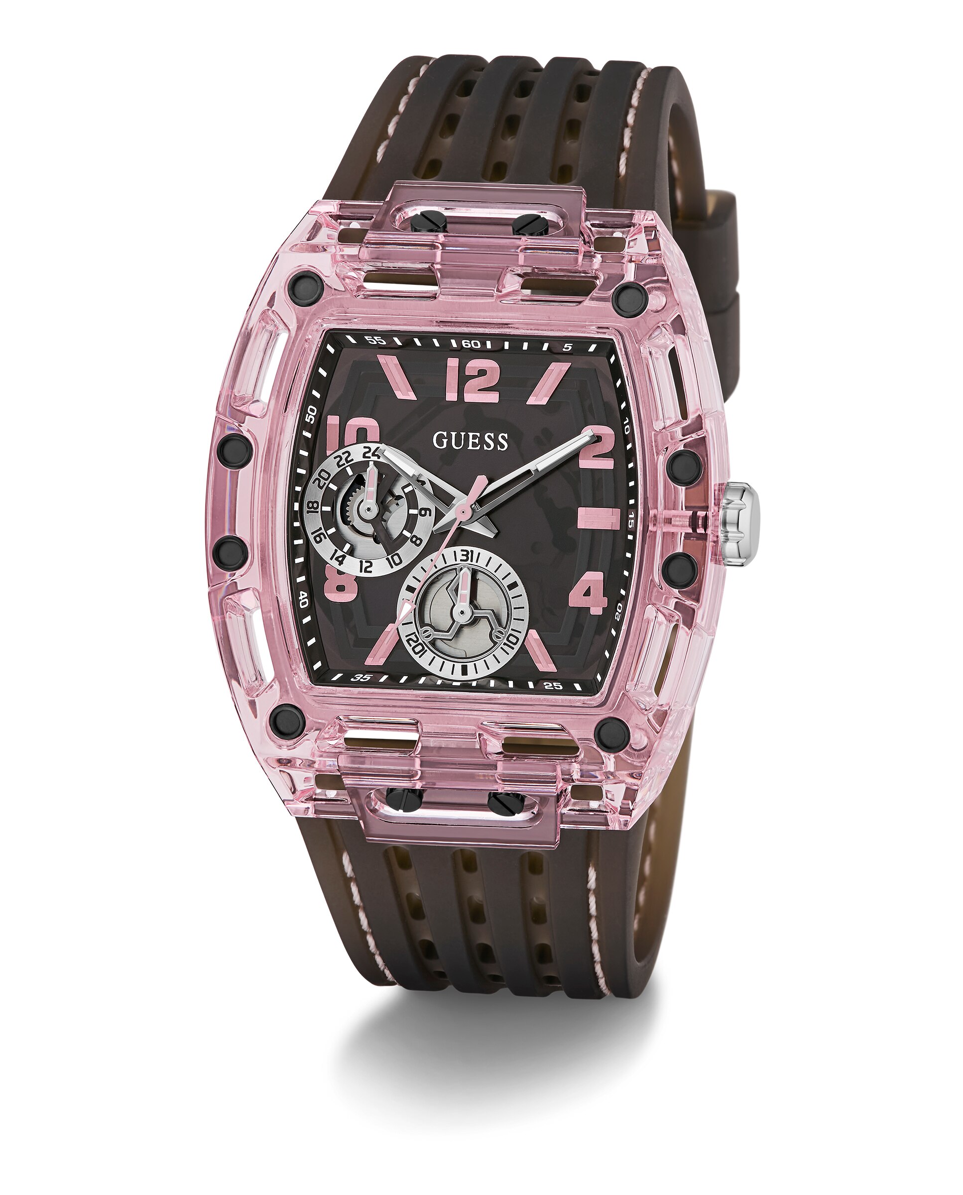 Relógio Sporting Pink Gw0032g3 de Silicone e Correia em Preto Preto-5