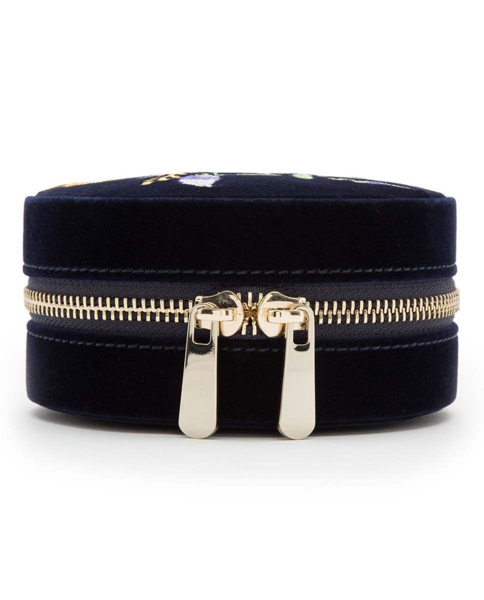 Porta-joias Redondo para Joias Zoe Travel Azul-índigo-3