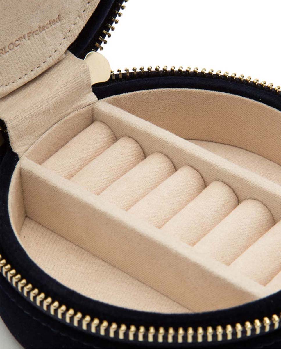 Porta-joias Redondo para Joias Zoe Travel Azul-índigo-6