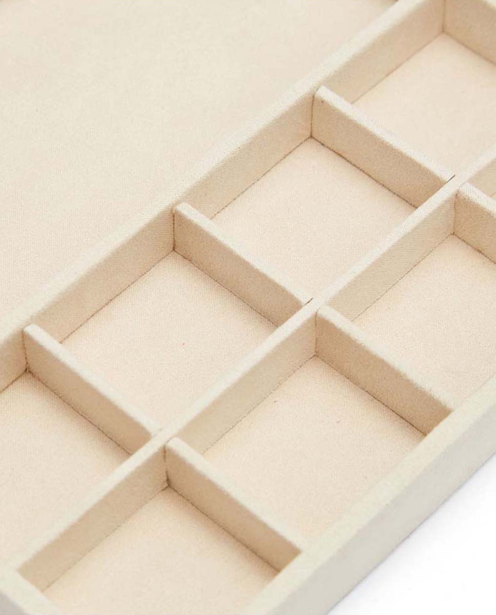 Caixas de Jóias com Meia Inserção e Compartimentos Múltiplos para Brincos Vault Bege-4