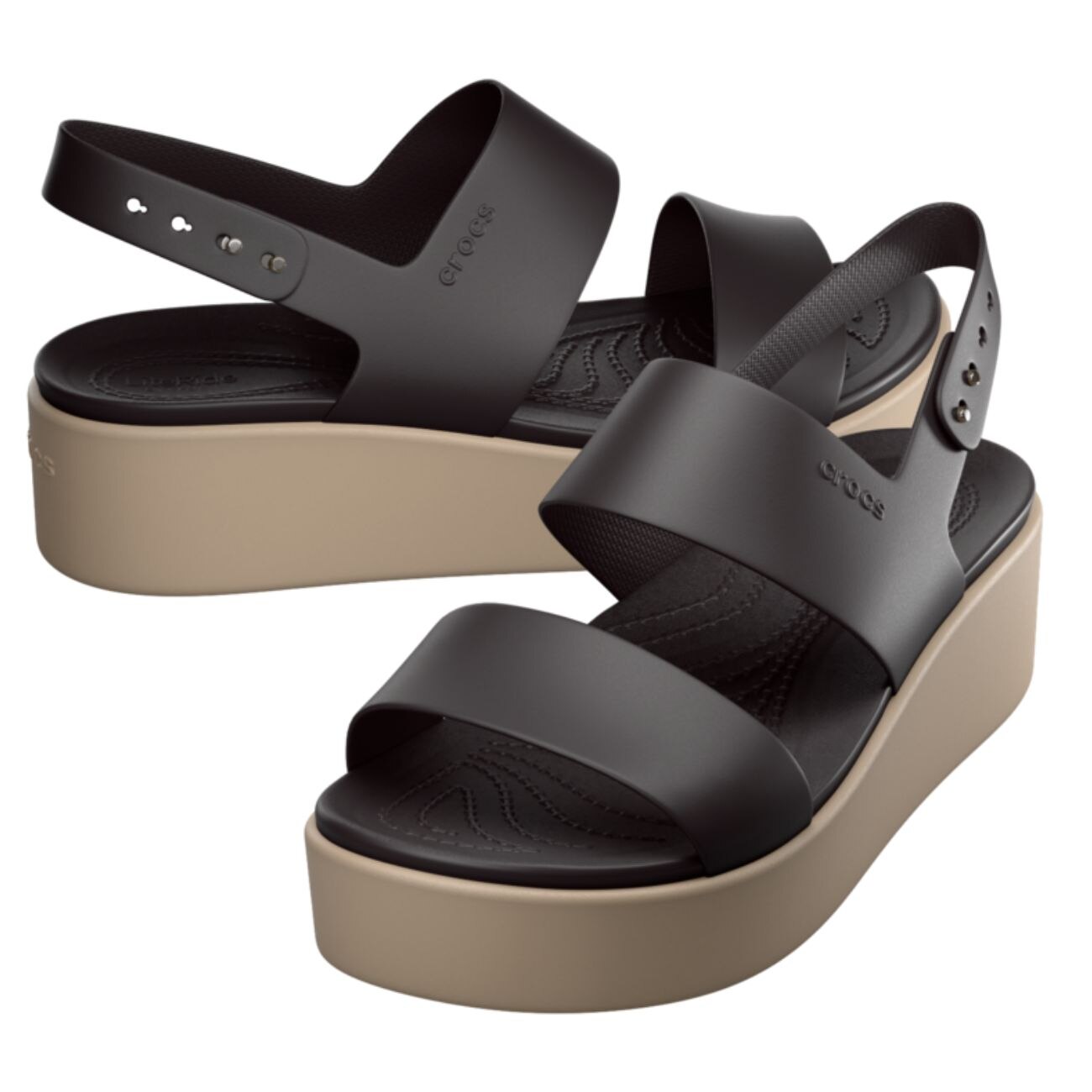 Sandálias de Cunha Brooklyn Lowedge Crocs Castanho-escuro-2