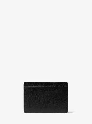 Porta-cartões de Pele Granulada com Duas Ranhuras Preto-4