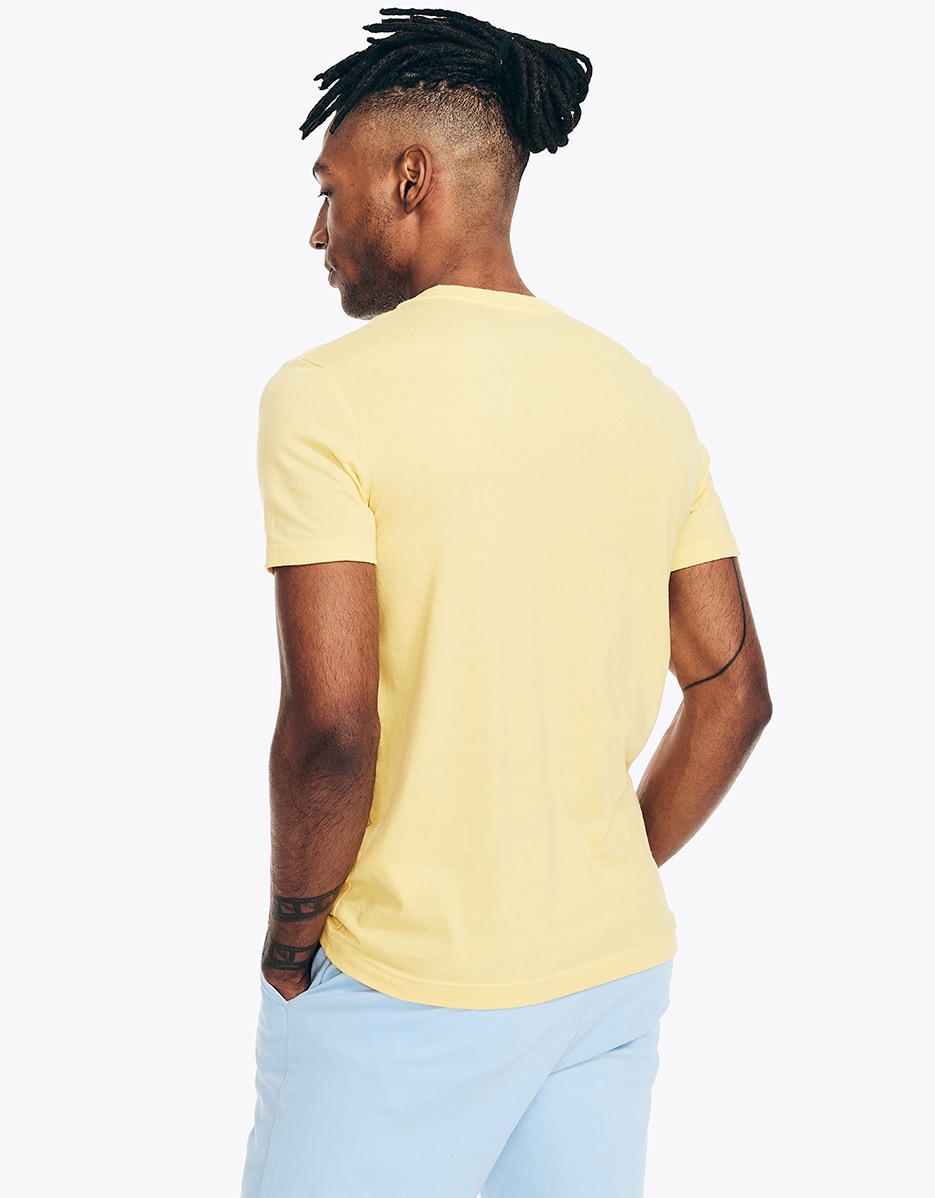 T-shirt em Amarelo de Manga Curta Amarelo-2