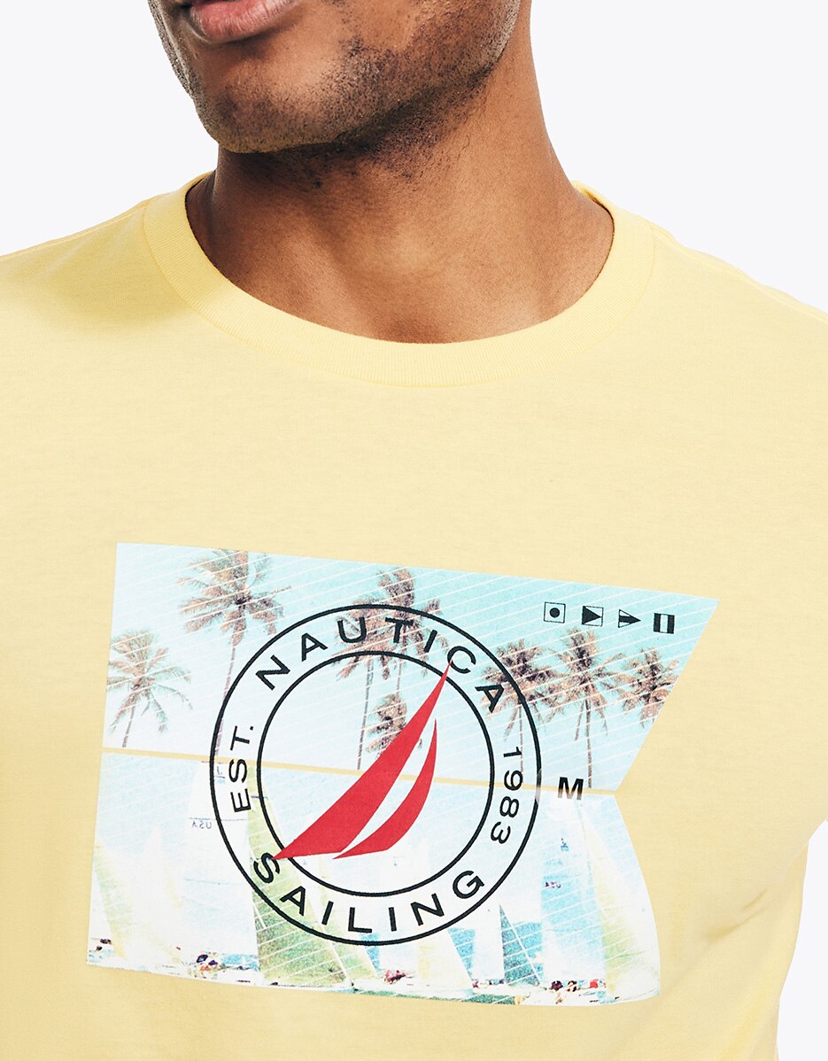 T-shirt em Amarelo de Manga Curta Amarelo-3