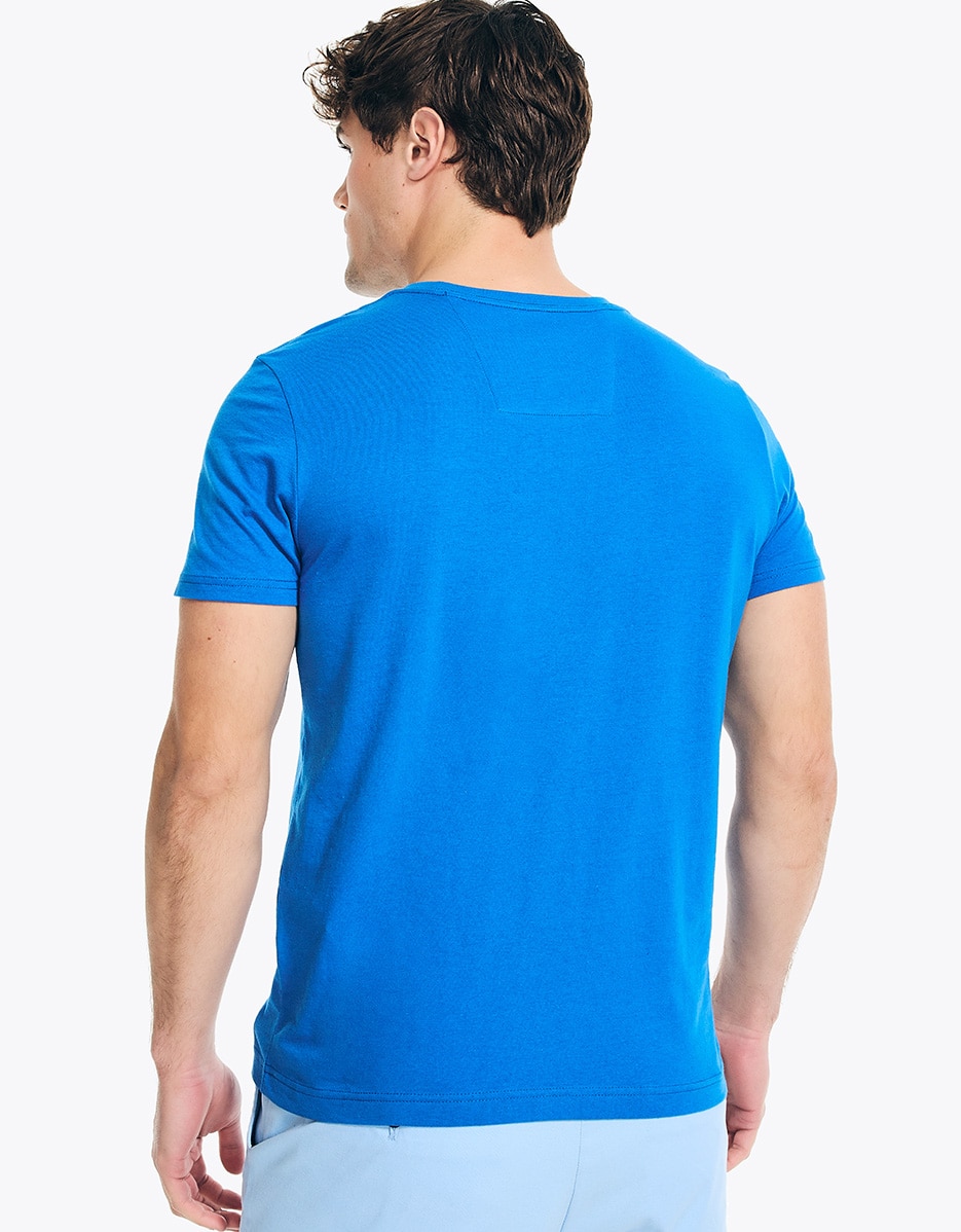 T-shirt em Azul de Manga Curta Azul-2