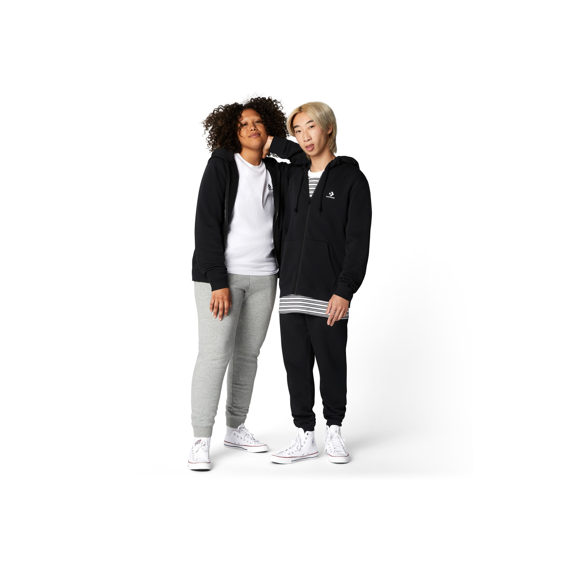 Sweatshirt Unisex Go-to Embroidered Star Chevron Hoodie Converse Preto-2