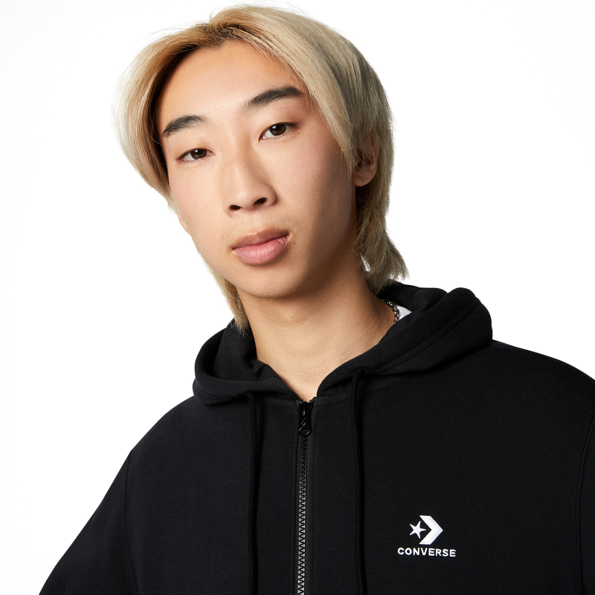 Sweatshirt Unisex Go-to Embroidered Star Chevron Hoodie Converse Preto-4