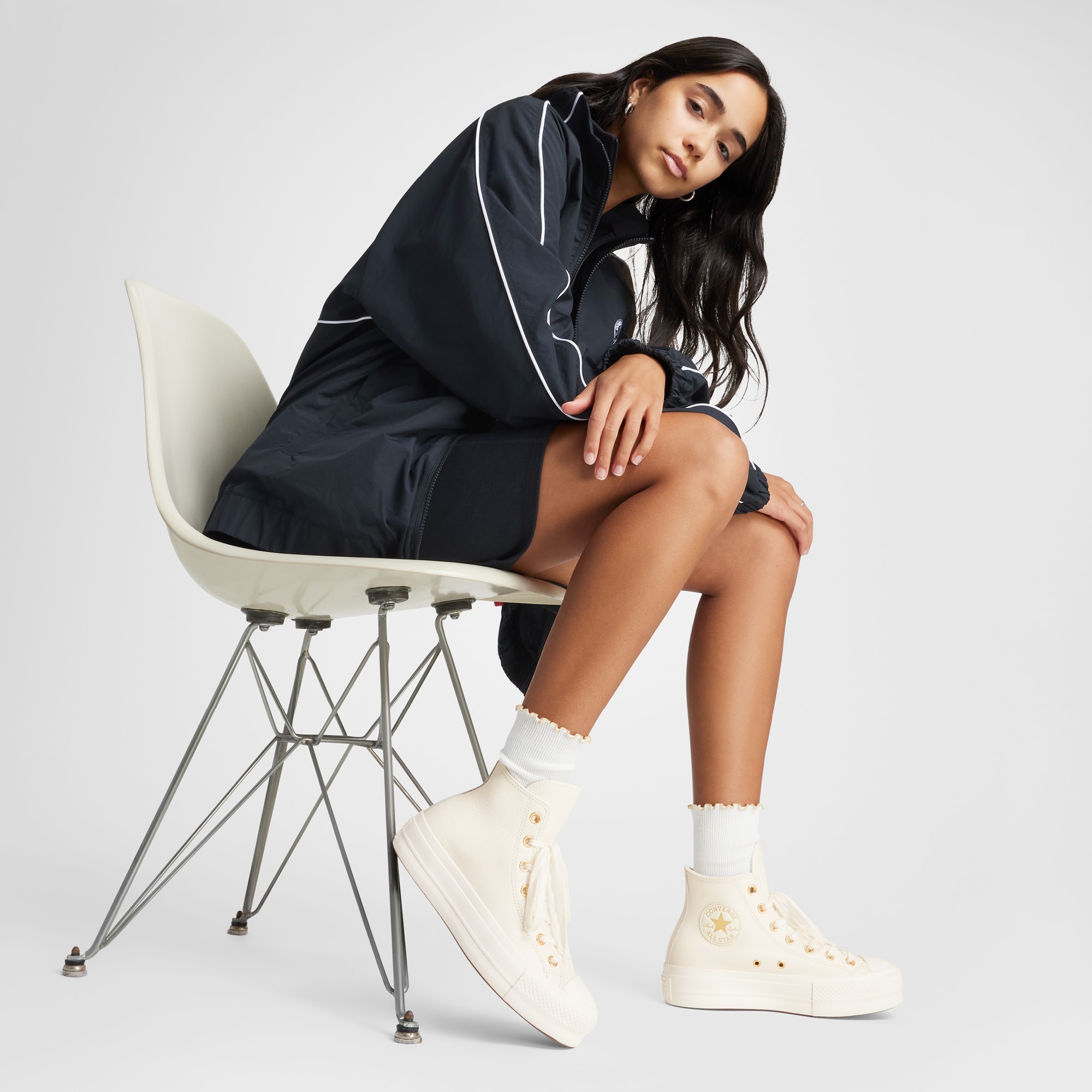 Sapatilhas Casual Chuck Taylor All Star Lift Mono Leather Converse Branco-marfim-3