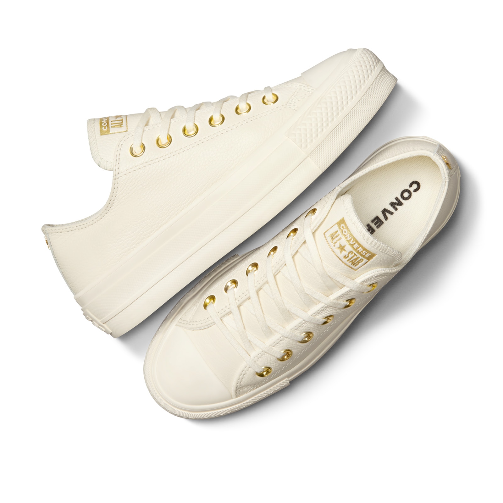 Sapatilhas Casual Chuck Taylor All Star Lift Plataforma Gold Branco-2
