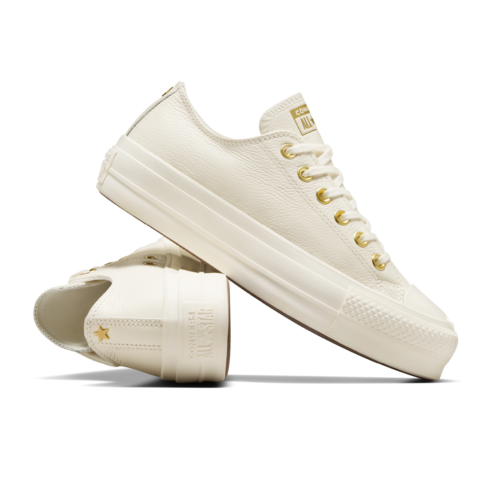 Sapatilhas Casual Chuck Taylor All Star Lift Plataforma Gold Branco-3