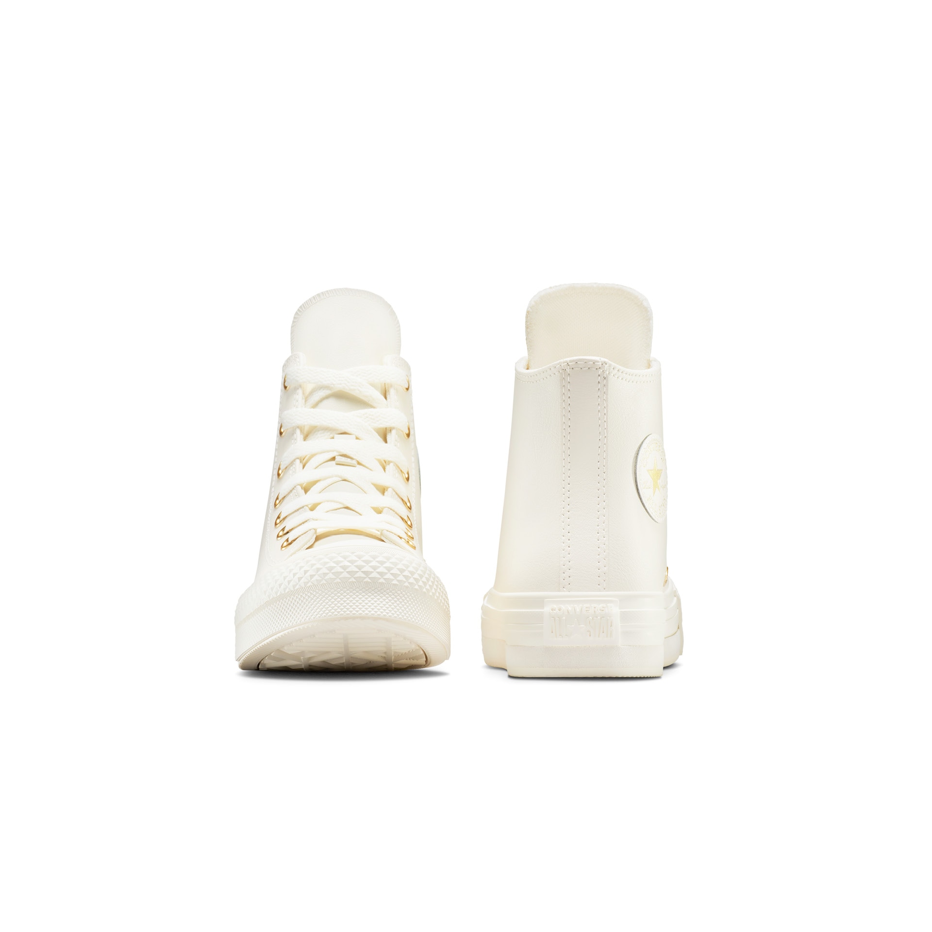 Sapatilhas Casual Chuck Taylor All Star Eva Lift Gold Luxe Pele Converse Infantil Branco-4