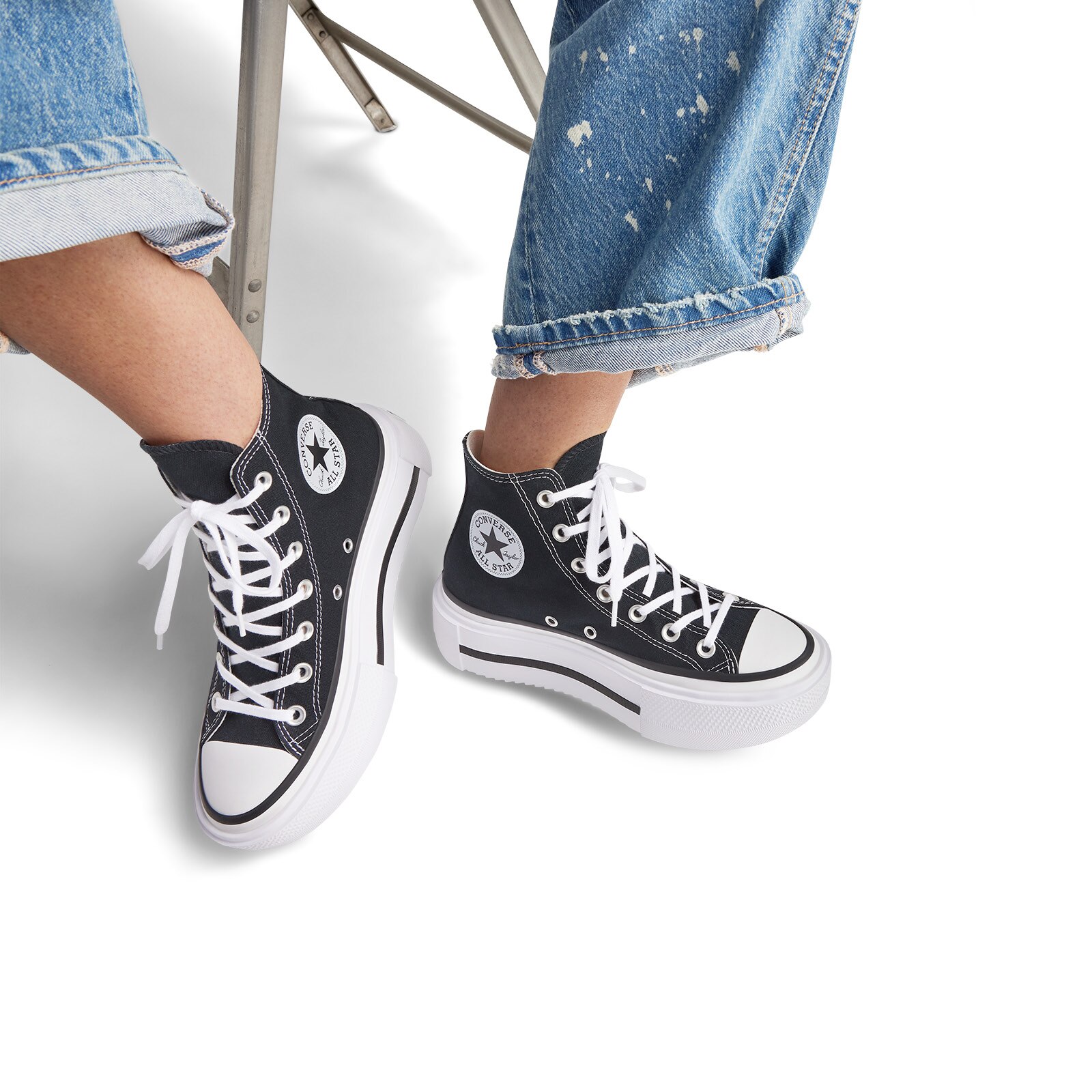 Sapatilhas Casual Chuck Taylor All Star Lift Double Stack Converse Preto-2