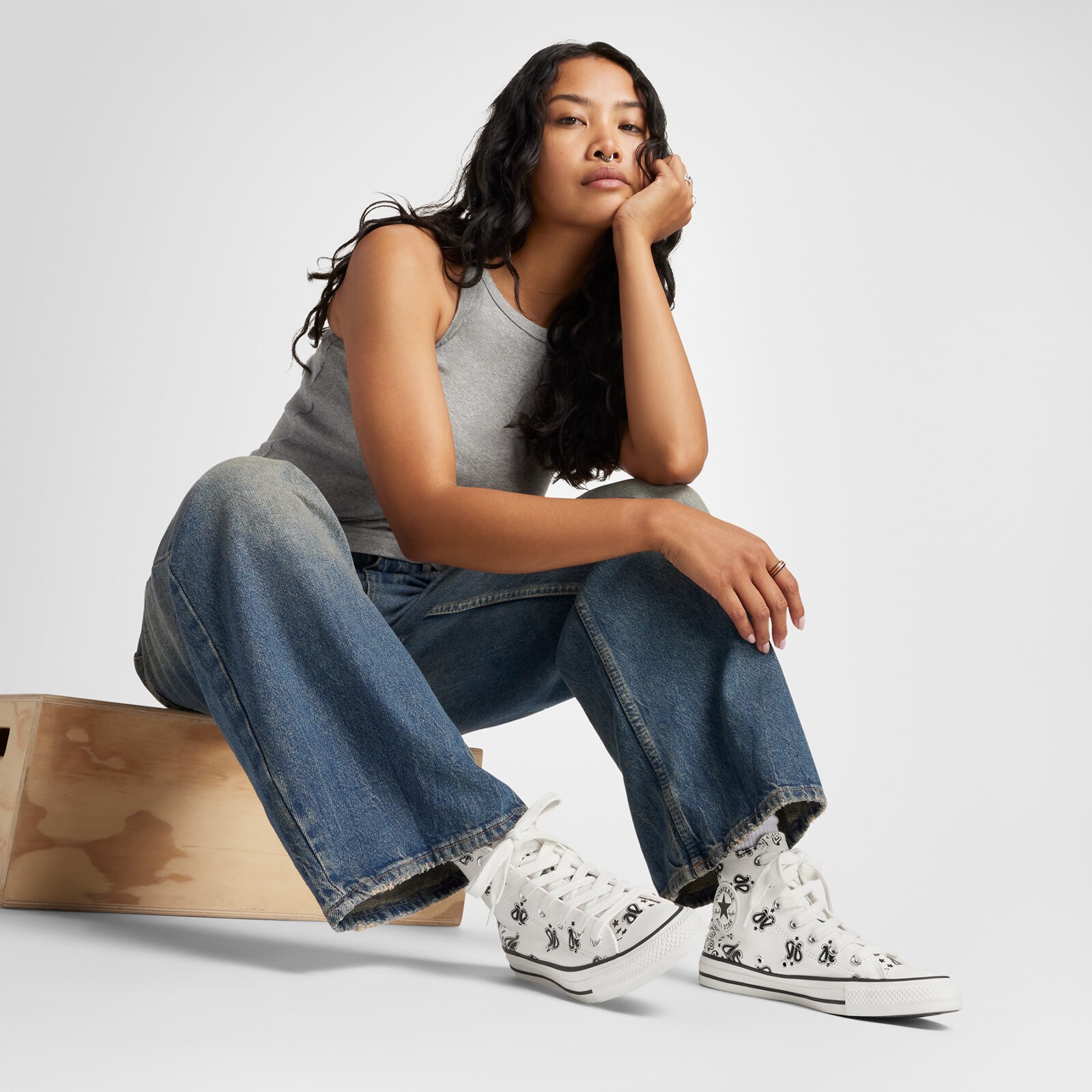 Sapatilhas Casual Chuck Taylor All Star Classic Graphics Converse Branco-4