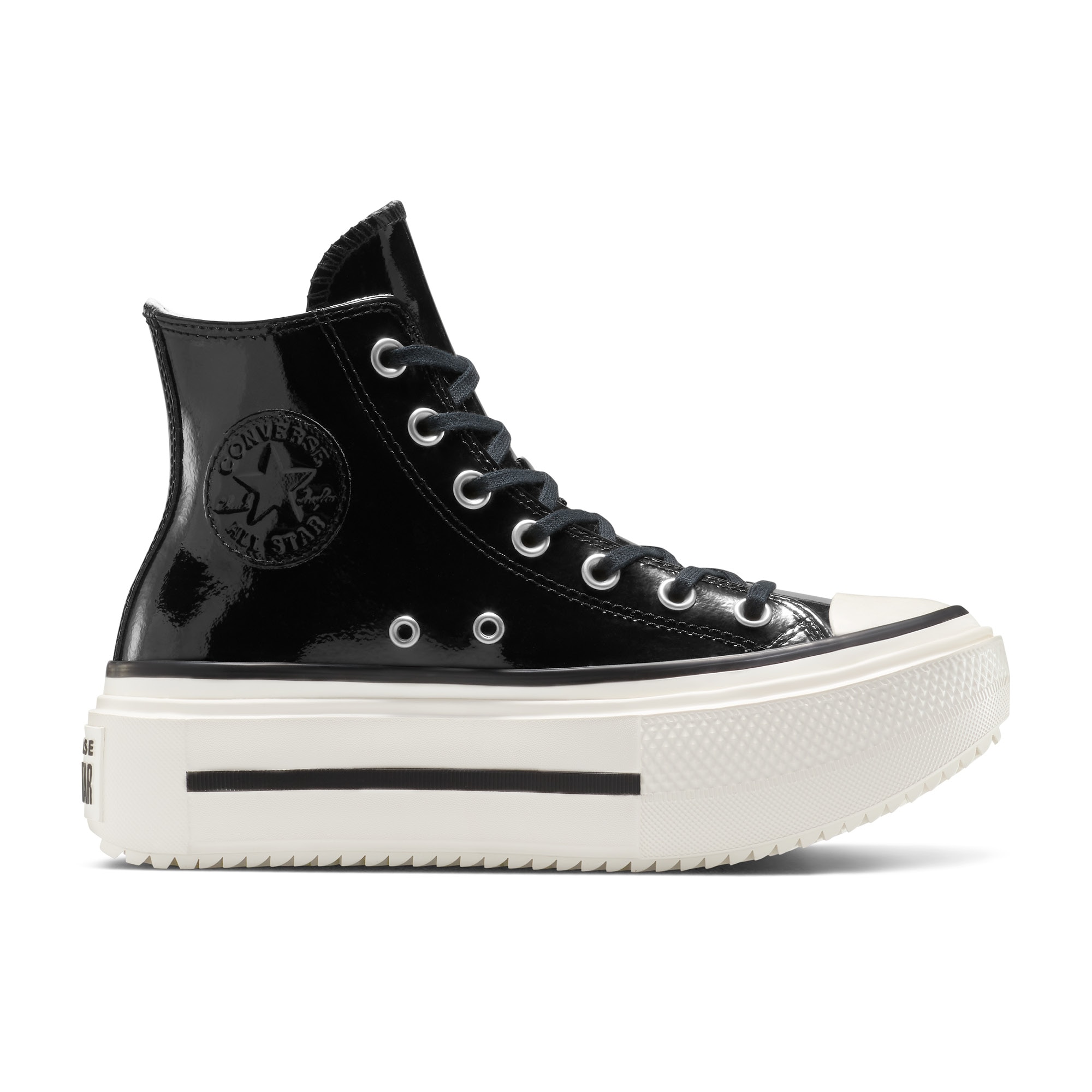 Sapatilhas Casual Chuck Taylor All Star Lift Double Stack Patent Converse Preto-1