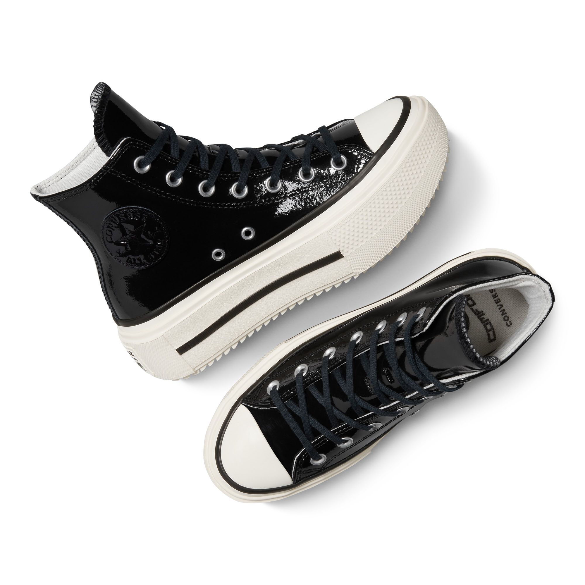 Sapatilhas Casual Chuck Taylor All Star Lift Double Stack Patent Converse Preto-6