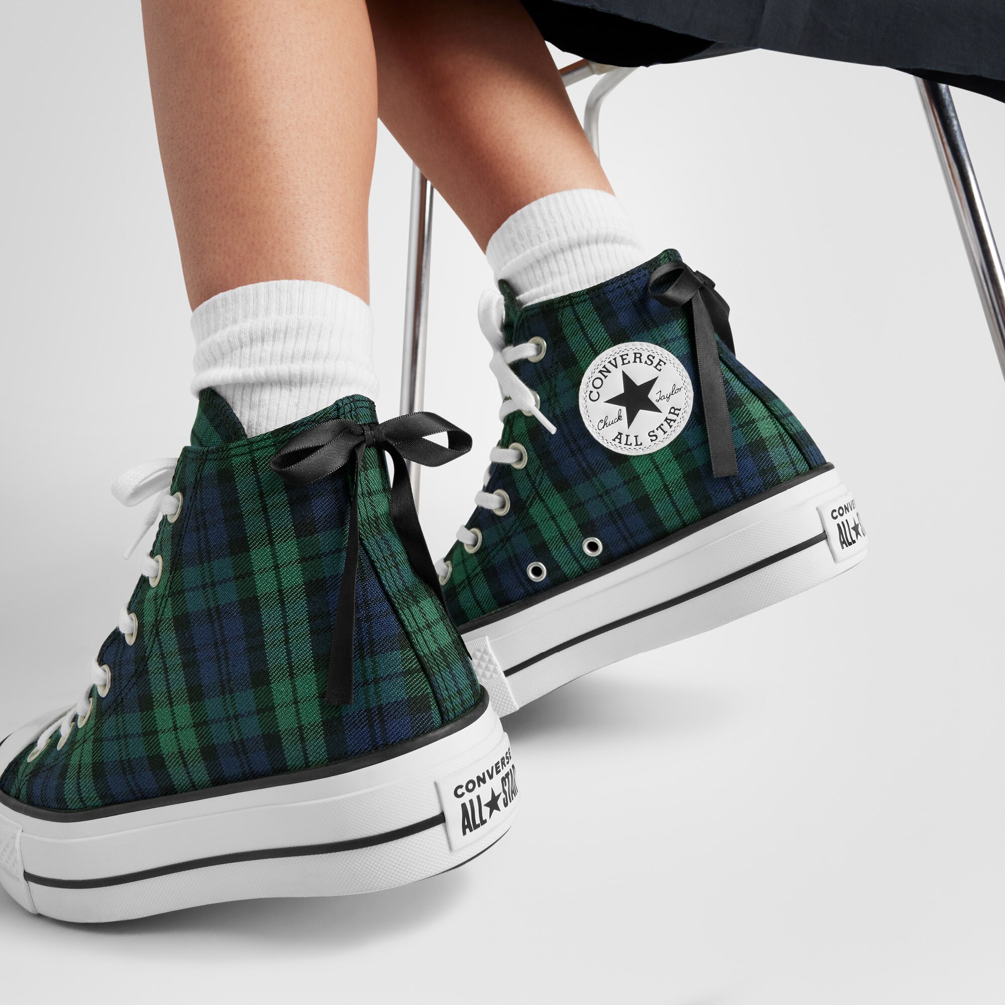 Sapatilhas Casual Chuck Taylor All Star Lift Plaid Converse Verde / azul marinho-3
