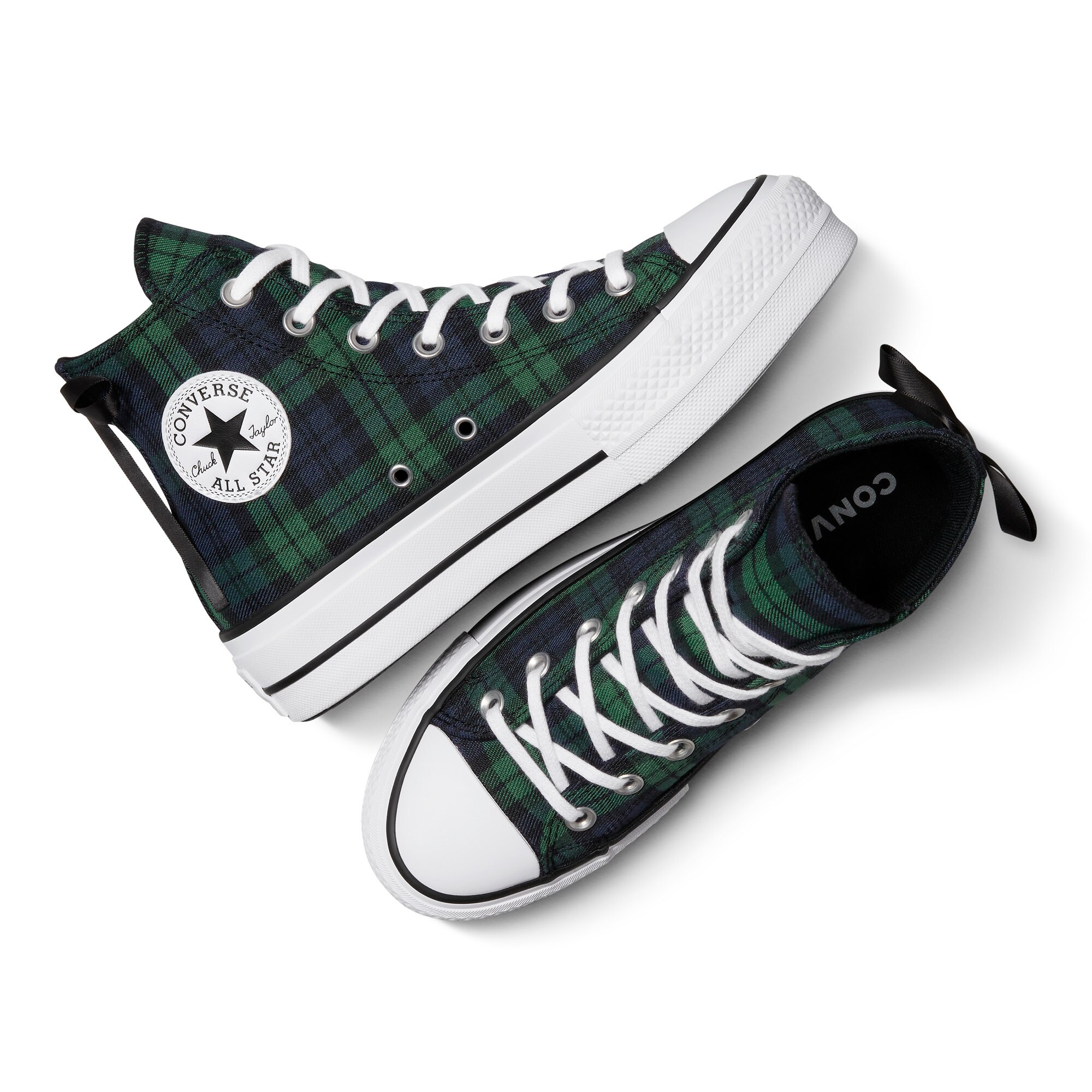 Sapatilhas Casual Chuck Taylor All Star Lift Plaid Converse Verde / azul marinho-4