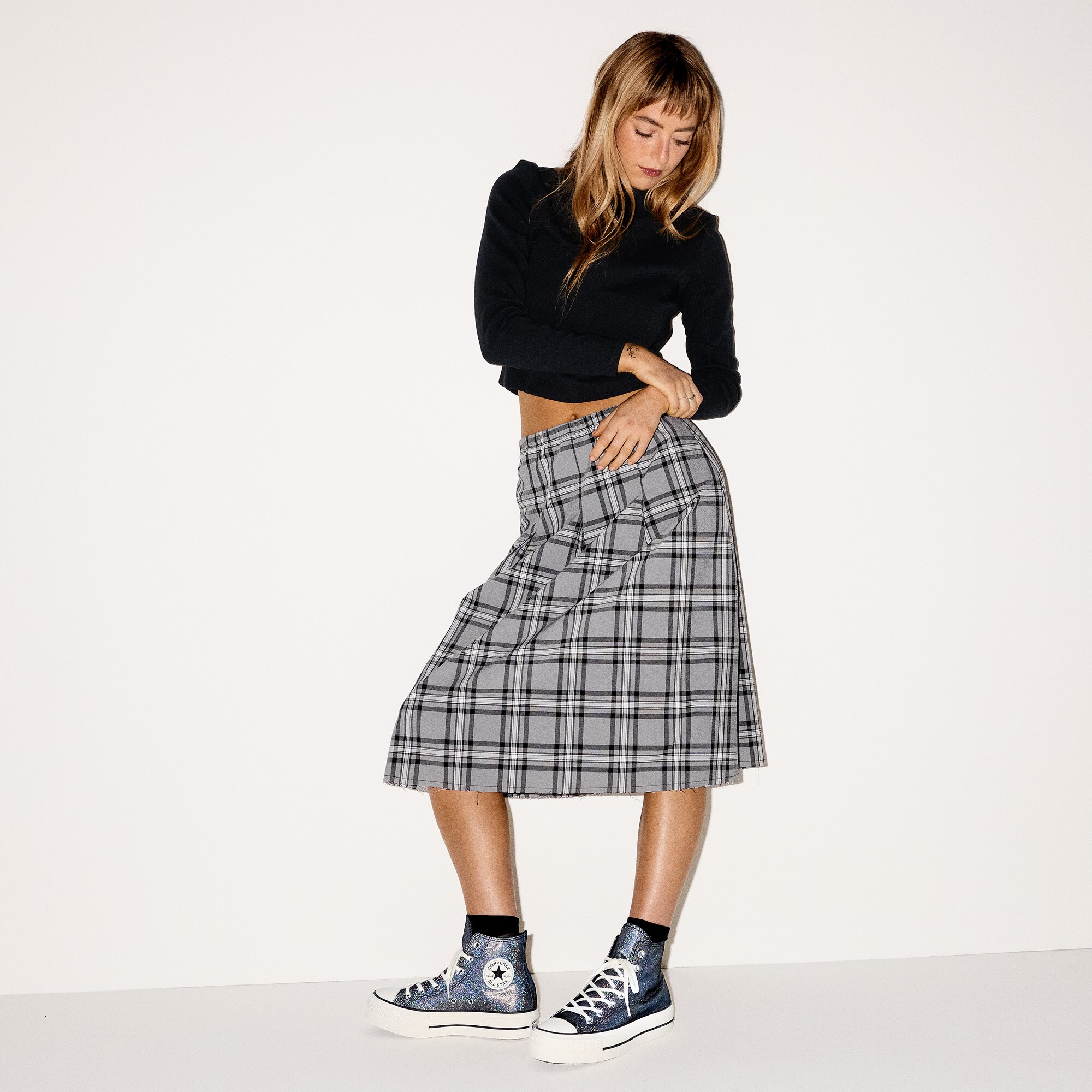 Sapatilhas Casual Chuck Taylor All Star Lift Shine Converse Cinzento escuro metalizado-4