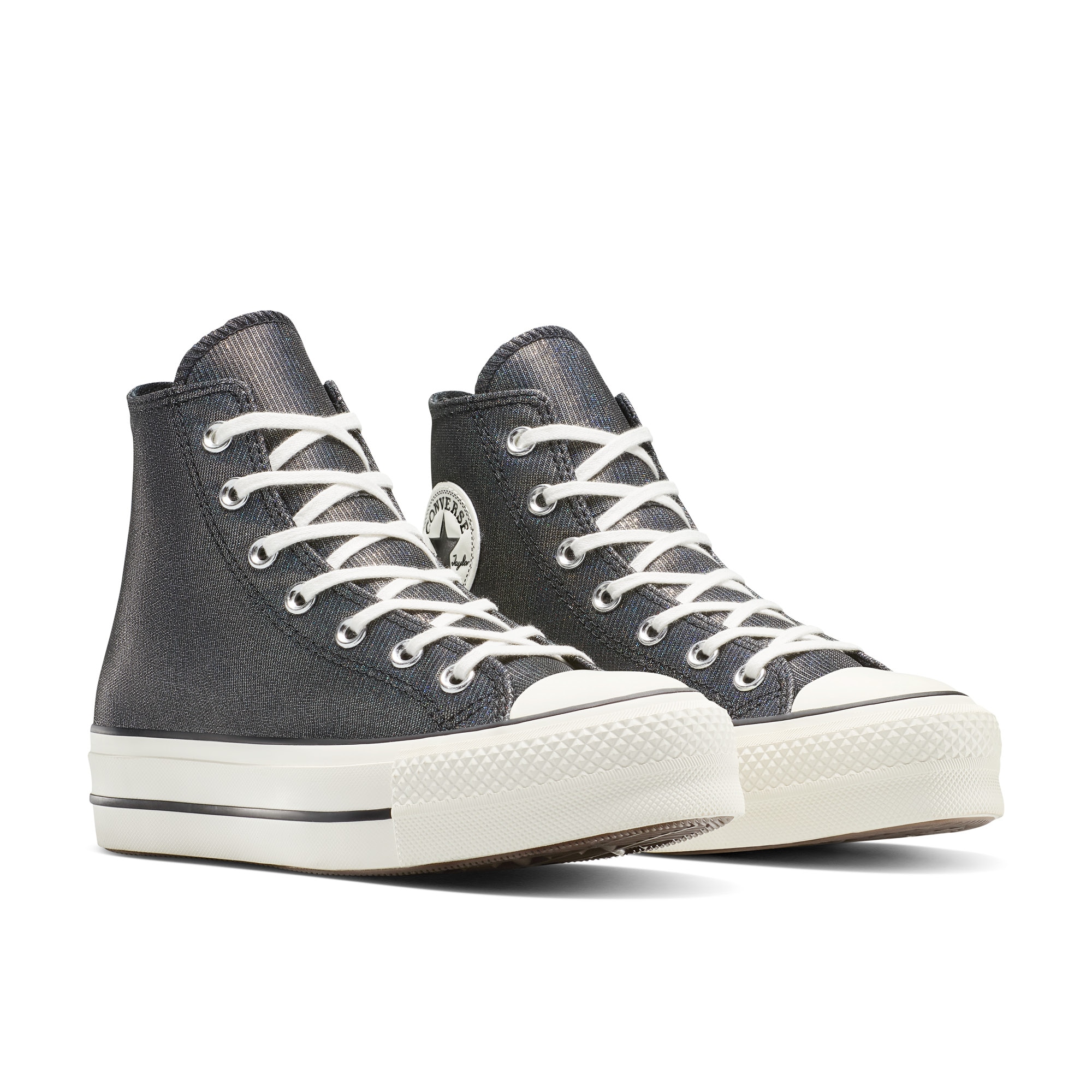 Sapatilhas Casual Chuck Taylor All Star Lift Shine Converse Cinzento escuro metalizado-6