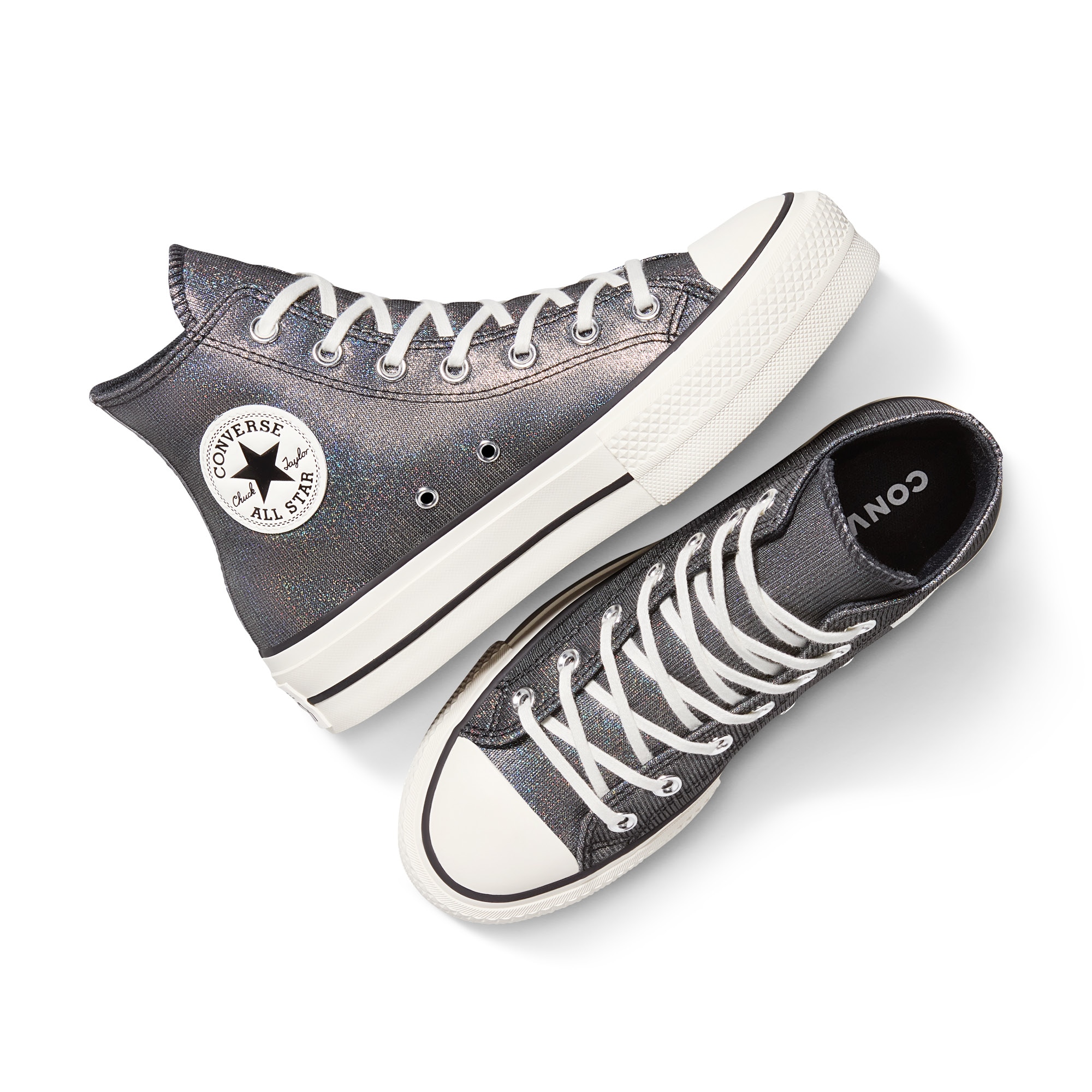 Sapatilhas Casual Chuck Taylor All Star Lift Shine Converse Cinzento escuro metalizado-10