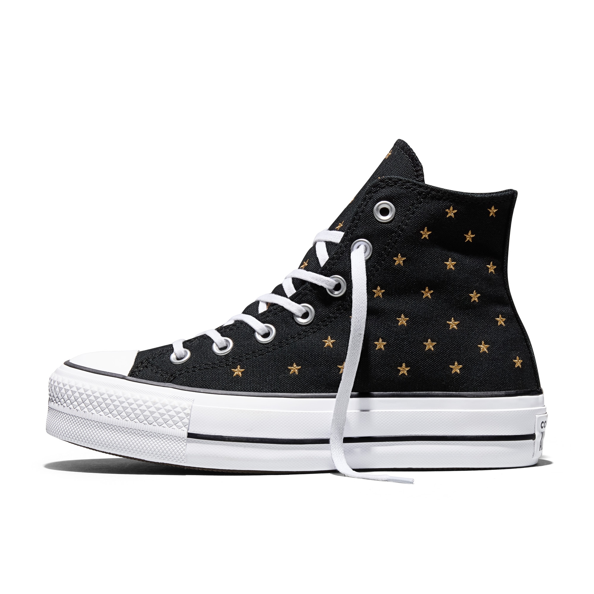 Sapatilhas Casual Chuck Taylor All Star Lift Embroidered Stars Converse Preto-7