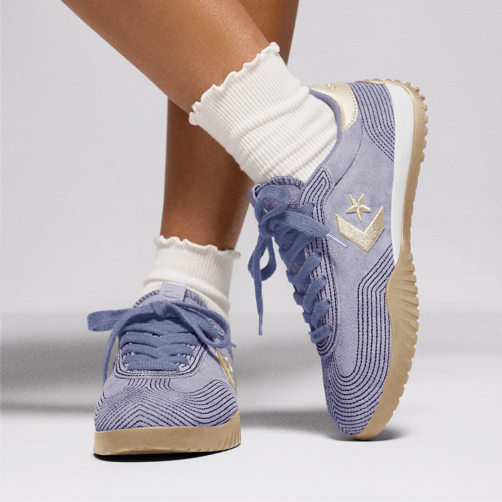 Sapatilhas Casual Run Star Trainer Stitched Suede Converse Azul-celeste-2