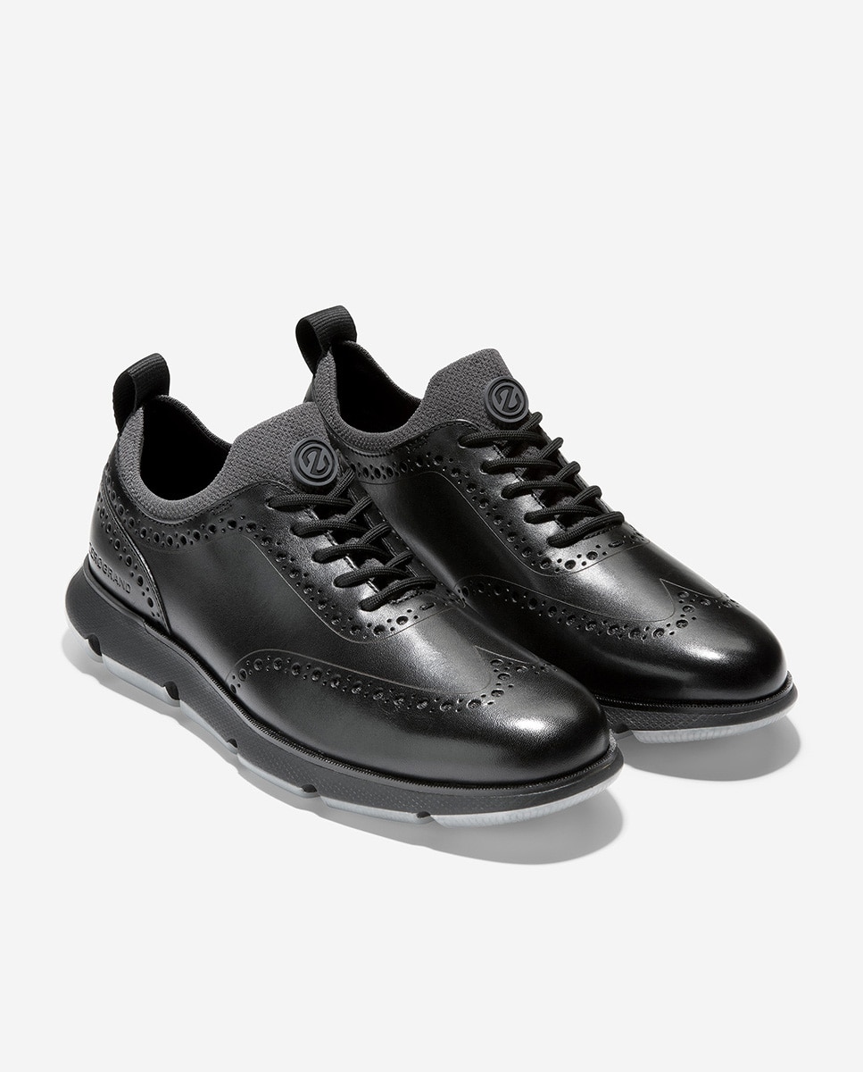 Sapatos de Cordões Clássicos de Pele Preto-2